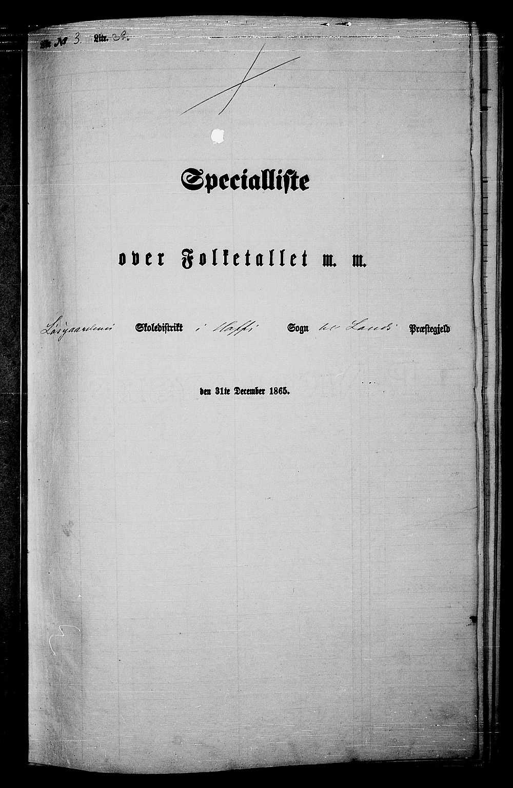 RA, Folketelling 1865 for 0536P Land prestegjeld, 1865, s. 303