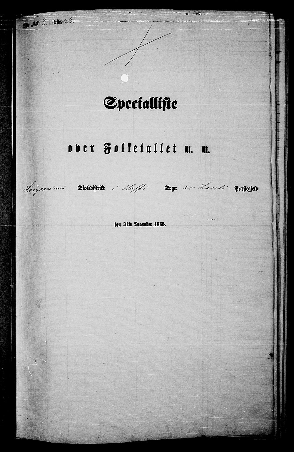 RA, Folketelling 1865 for 0536P Land prestegjeld, 1865, s. 303