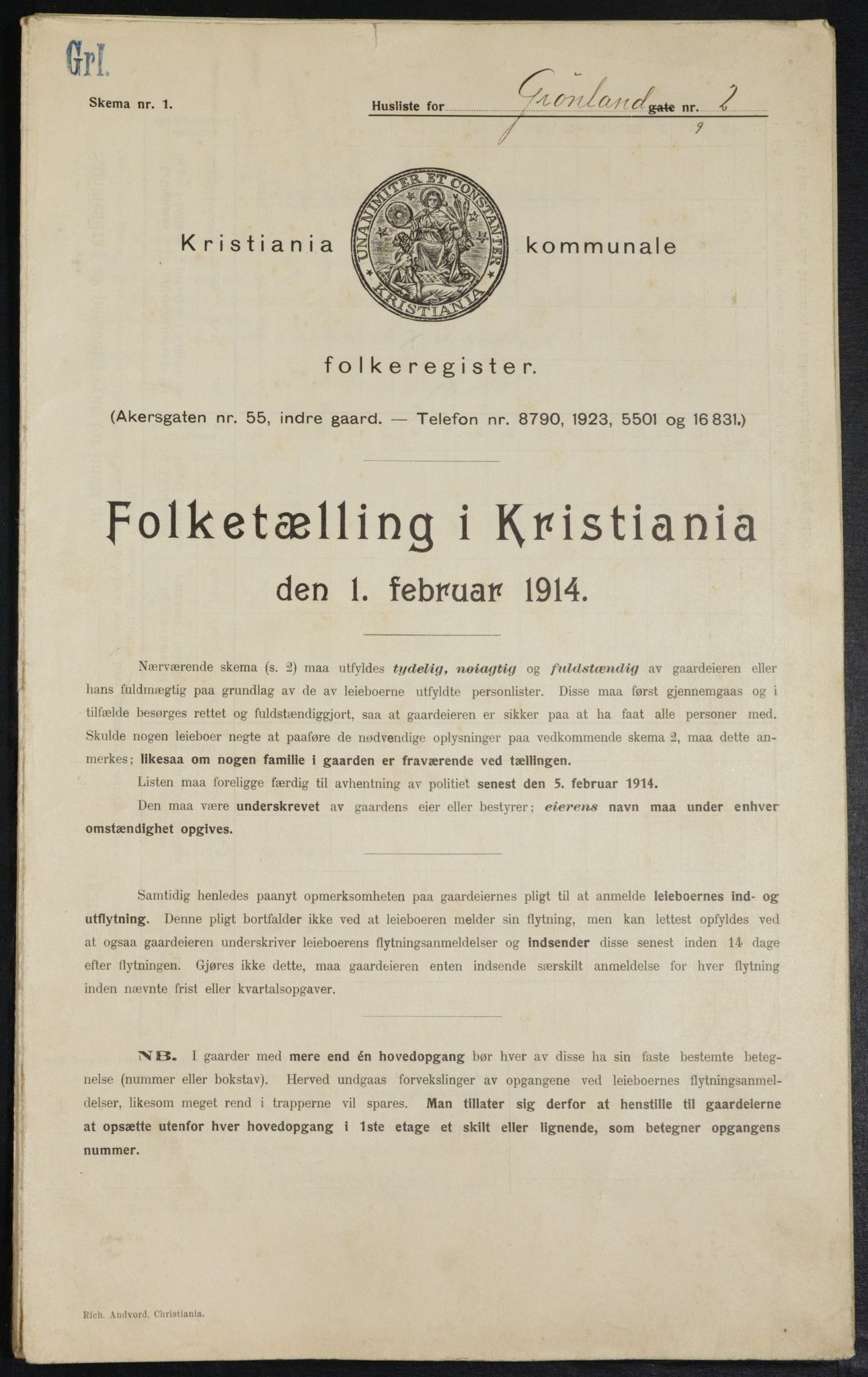OBA, Kommunal folketelling 1.2.1914 for Kristiania, 1914, s. 31247