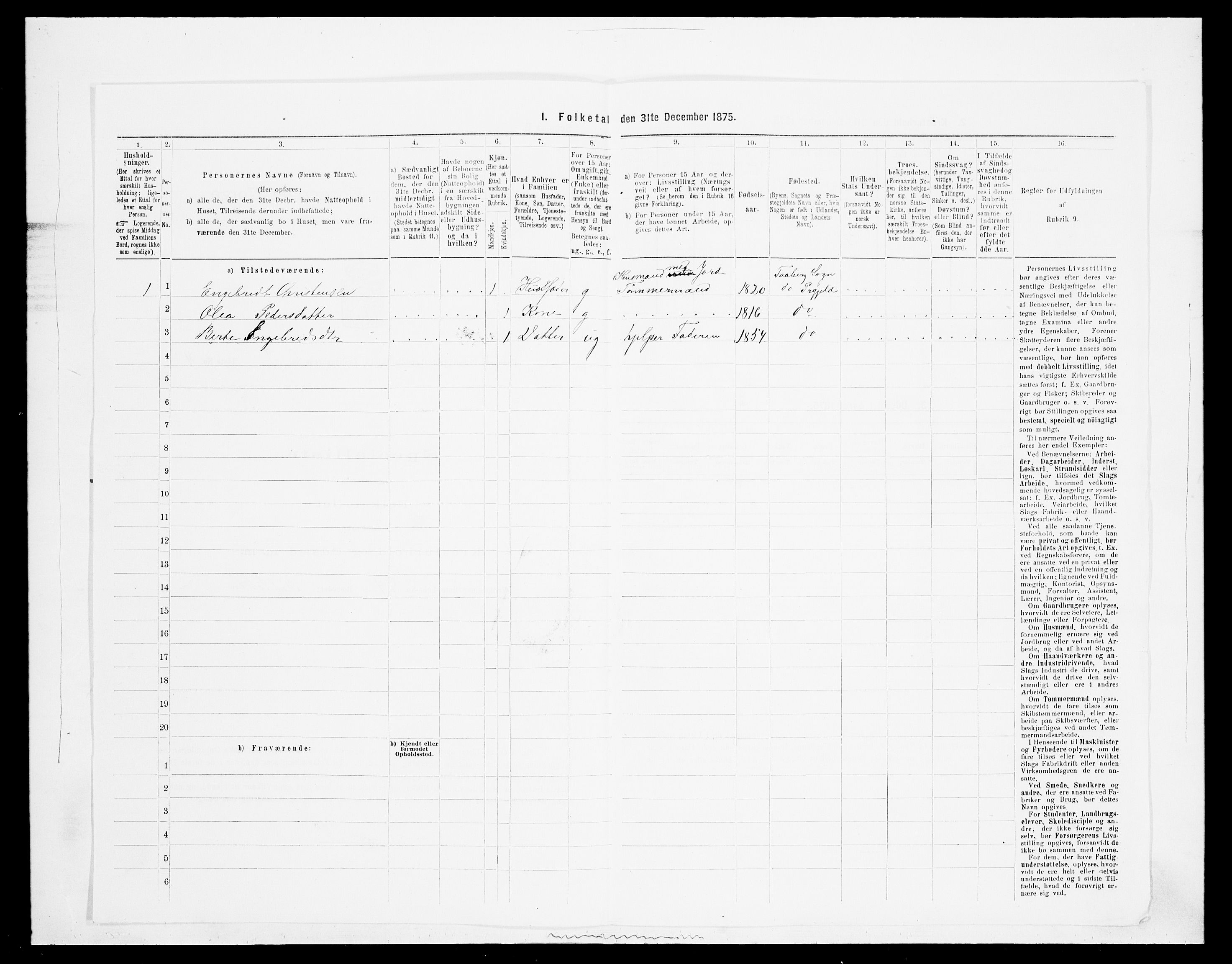 SAH, Folketelling 1875 for 0524L Fåberg prestegjeld, Fåberg sokn og Lillehammer landsokn, 1875, s. 841