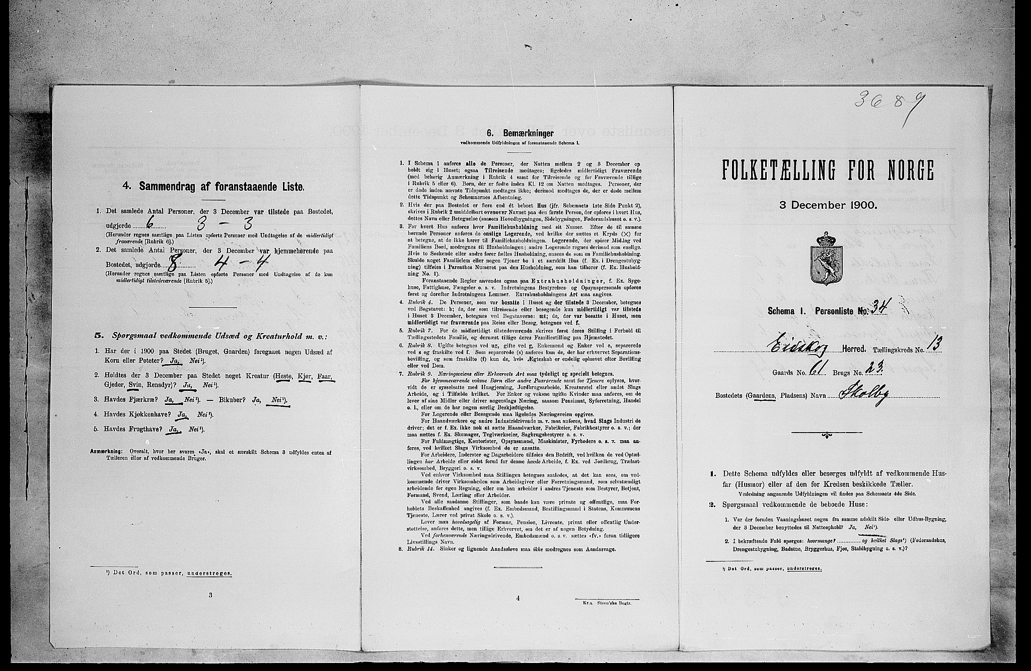 SAH, Folketelling 1900 for 0420 Eidskog herred, 1900, s. 1910