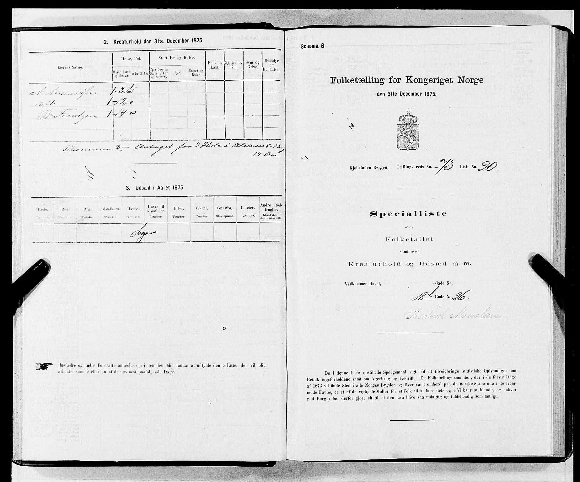 SAB, Folketelling 1875 for 1301 Bergen kjøpstad, 1875, s. 3939