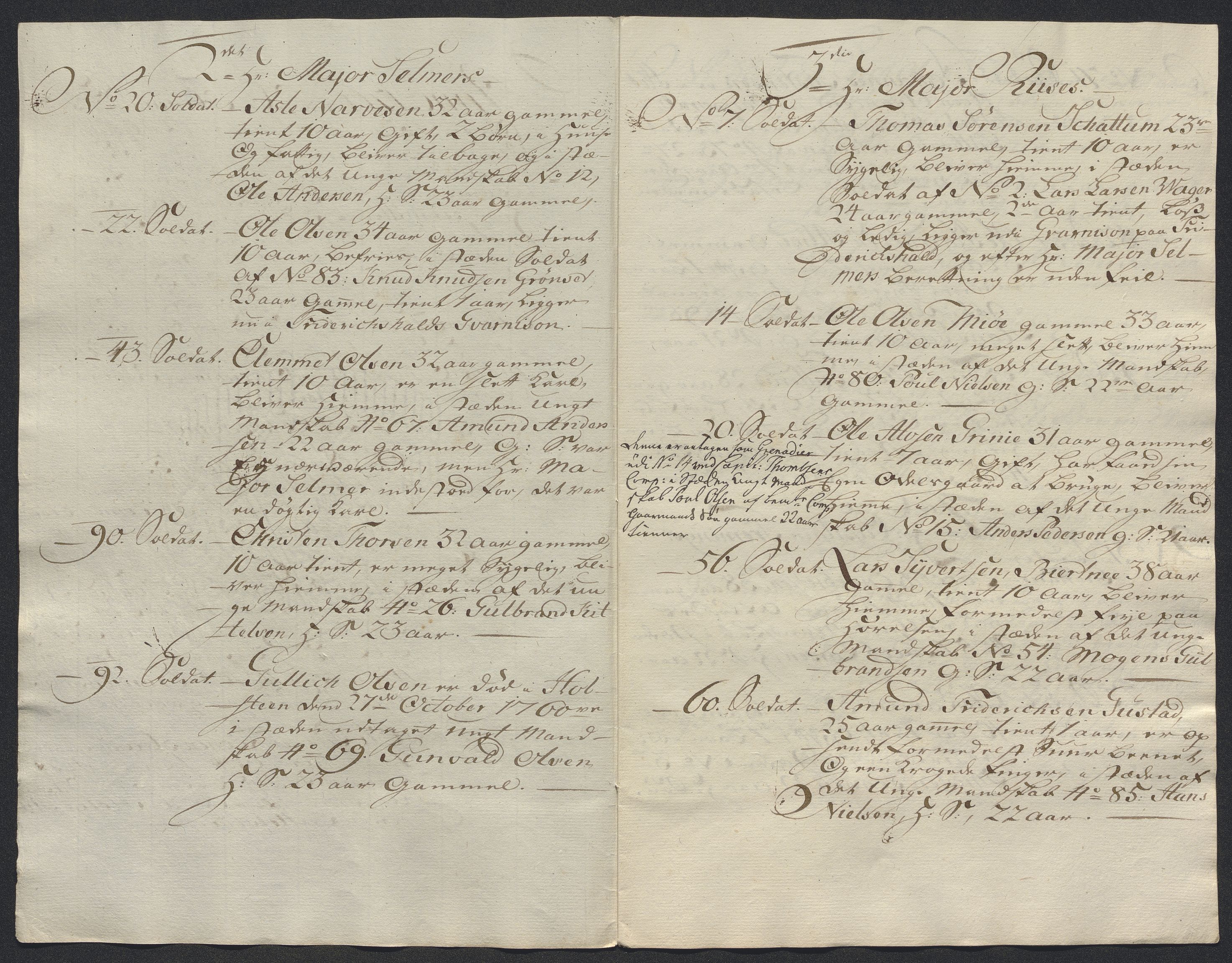 Kommanderende general (KG I) med Det norske krigsdirektorium, AV/RA-EA-5419/E/Ec/L0021: Ruller over nedkommanderte mannskap, 1758-1762, s. 584