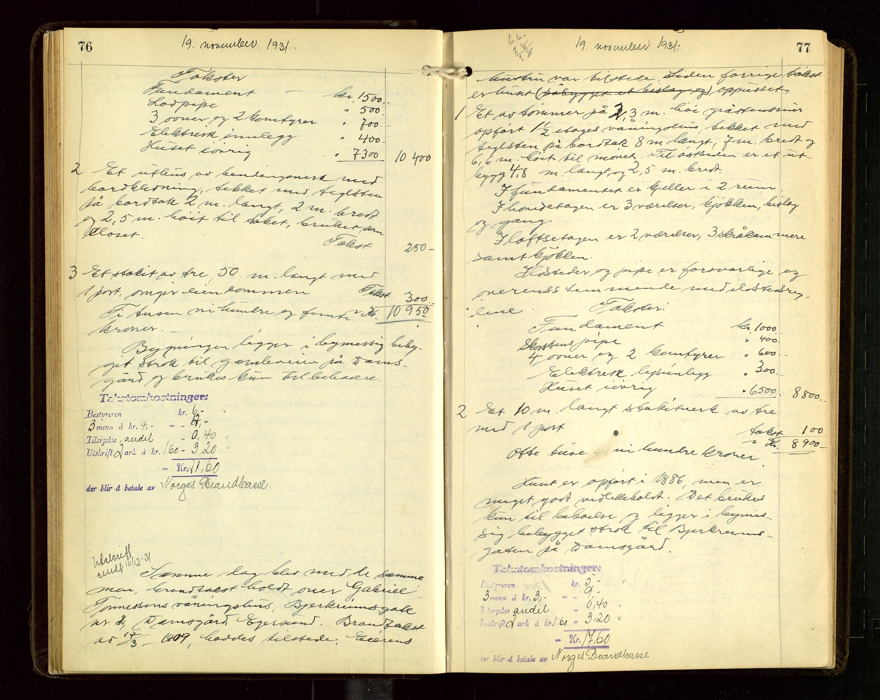 Eigersund lensmannskontor, AV/SAST-A-100171/God/L0011: "Branntakstprotokoll", 1930-1942, s. 76-77