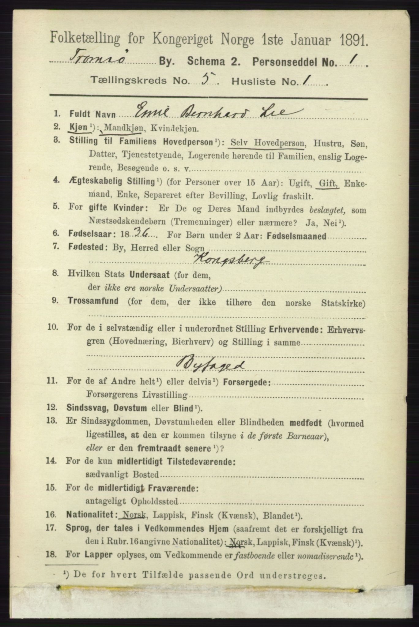 RA, Folketelling 1891 for 1902 Tromsø kjøpstad, 1891, s. 4851