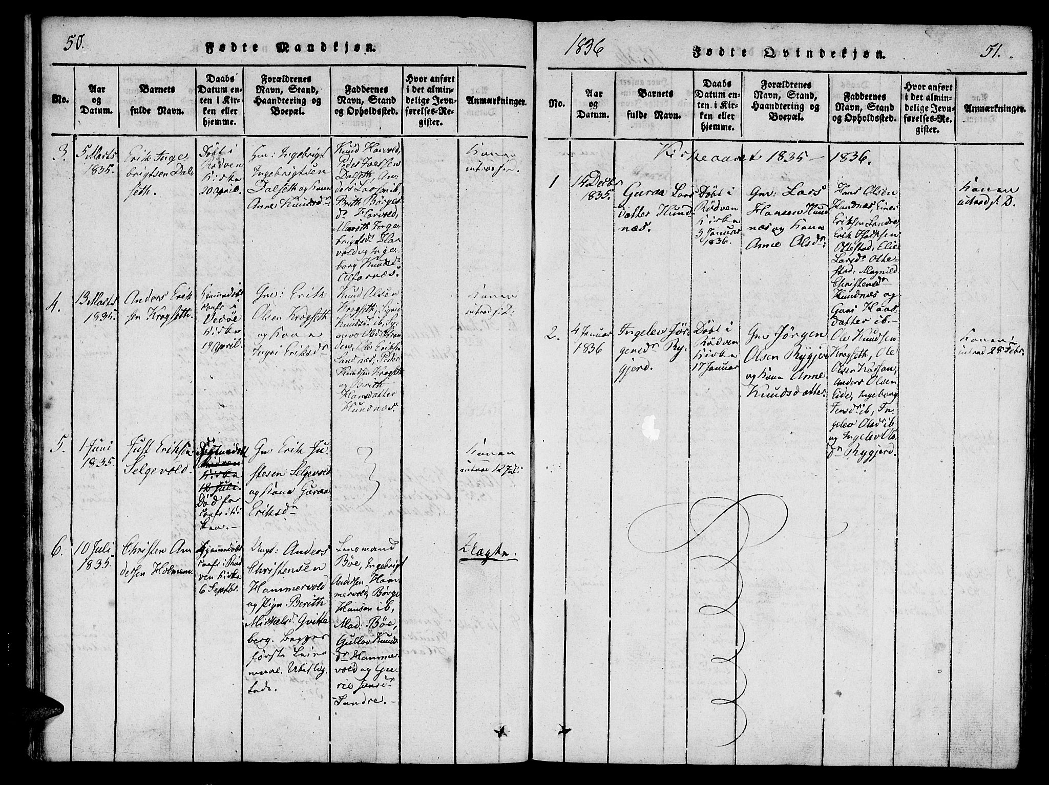 Ministerialprotokoller, klokkerbøker og fødselsregistre - Møre og Romsdal, AV/SAT-A-1454/548/L0612: Ministerialbok nr. 548A01, 1818-1846, s. 50-51