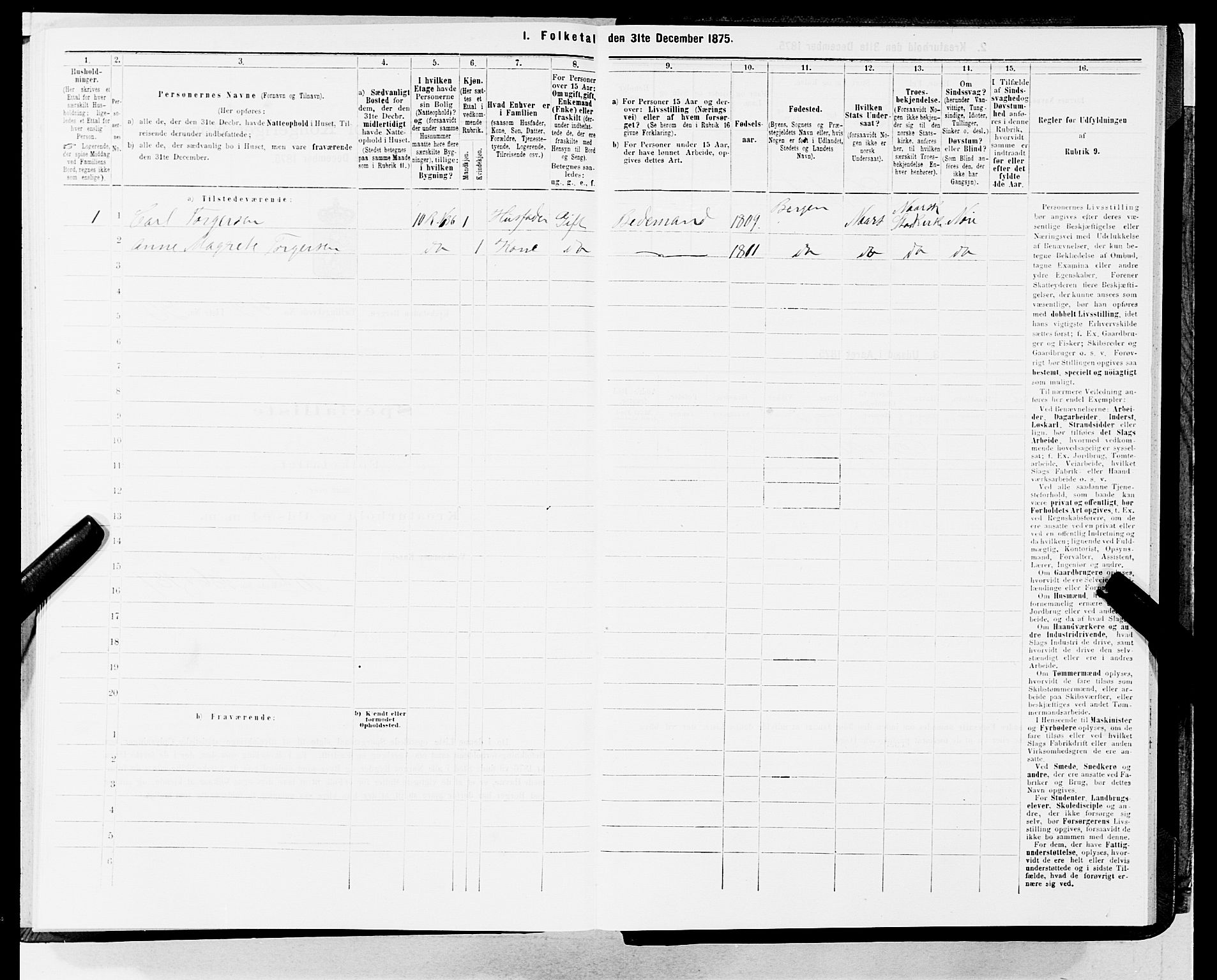 SAB, Folketelling 1875 for 1301 Bergen kjøpstad, 1875, s. 2215