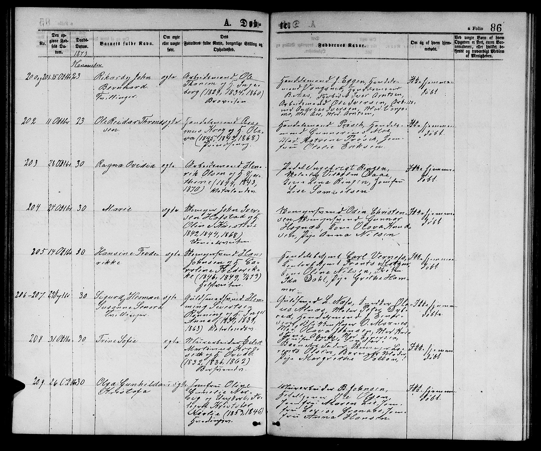 Ministerialprotokoller, klokkerbøker og fødselsregistre - Sør-Trøndelag, AV/SAT-A-1456/601/L0088: Klokkerbok nr. 601C06, 1870-1878, s. 86