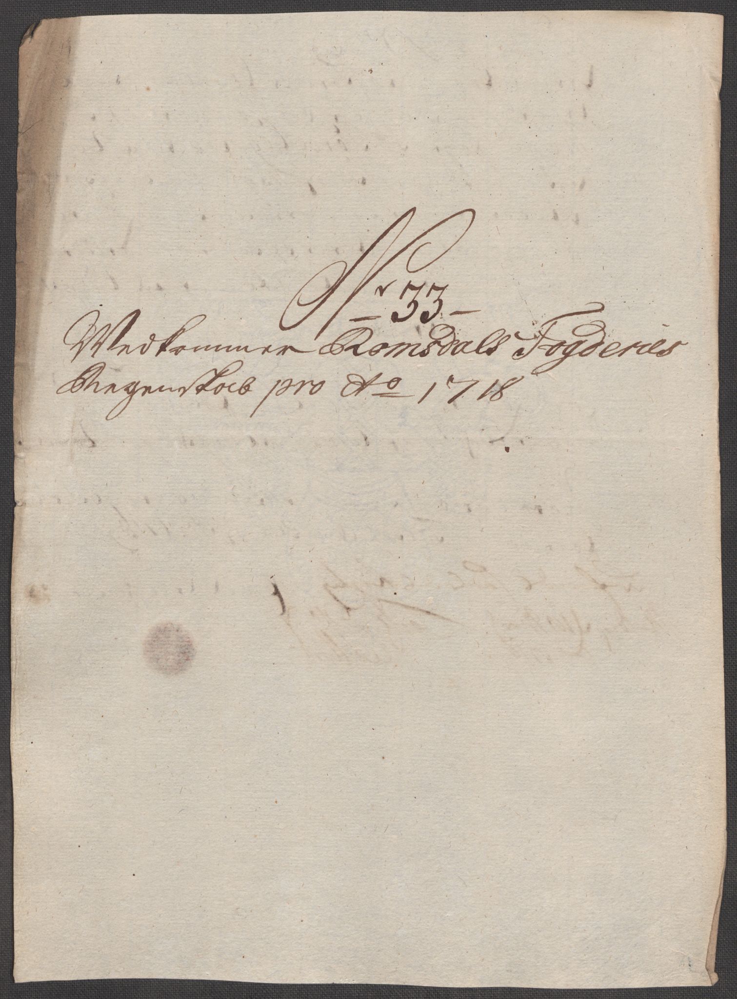 Rentekammeret inntil 1814, Reviderte regnskaper, Fogderegnskap, RA/EA-4092/R55/L3665: Fogderegnskap Romsdal, 1718, s. 201