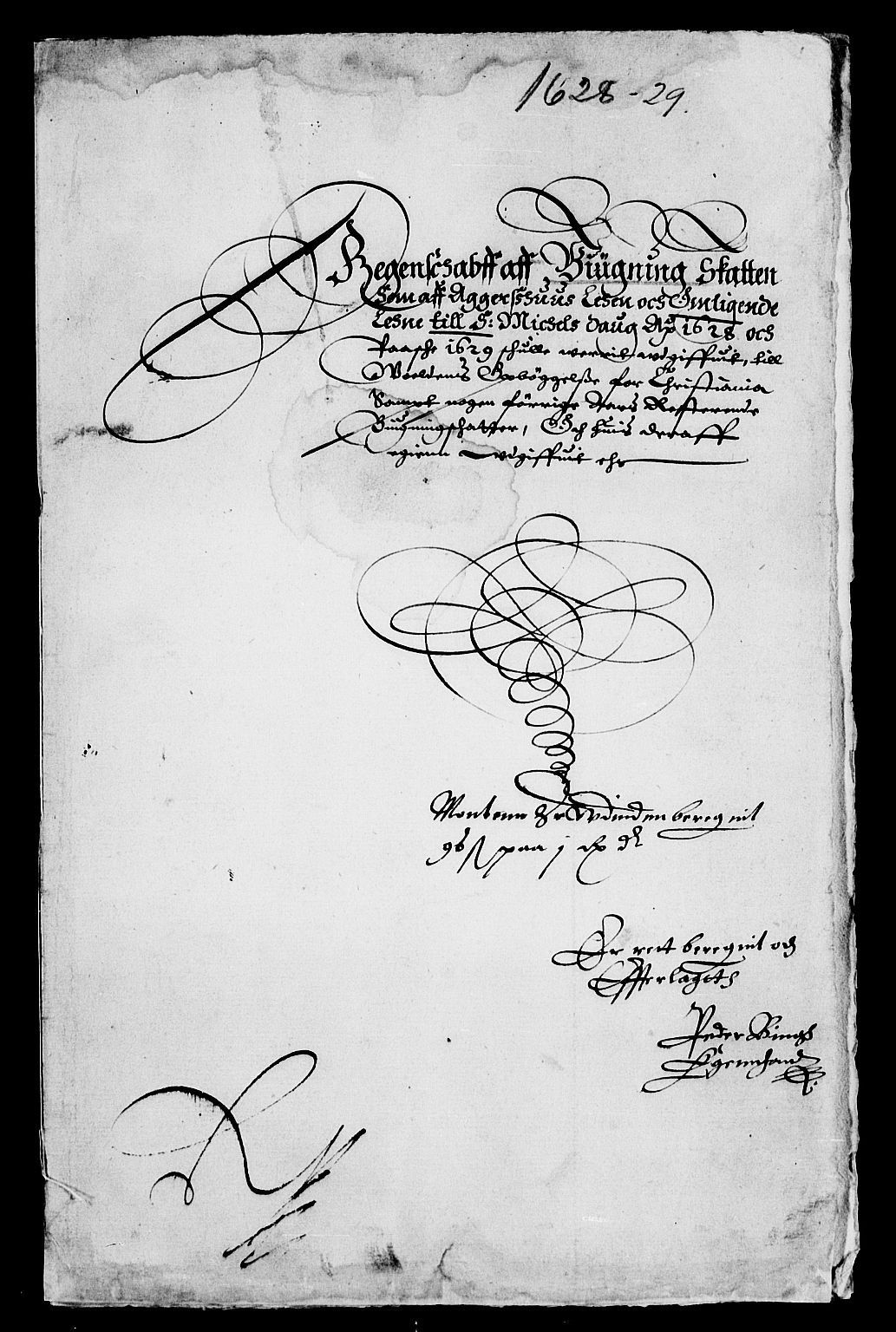 Rentekammeret inntil 1814, Reviderte regnskaper, Lensregnskaper, RA/EA-5023/R/Rb/Rba/L0091: Akershus len, 1628-1629