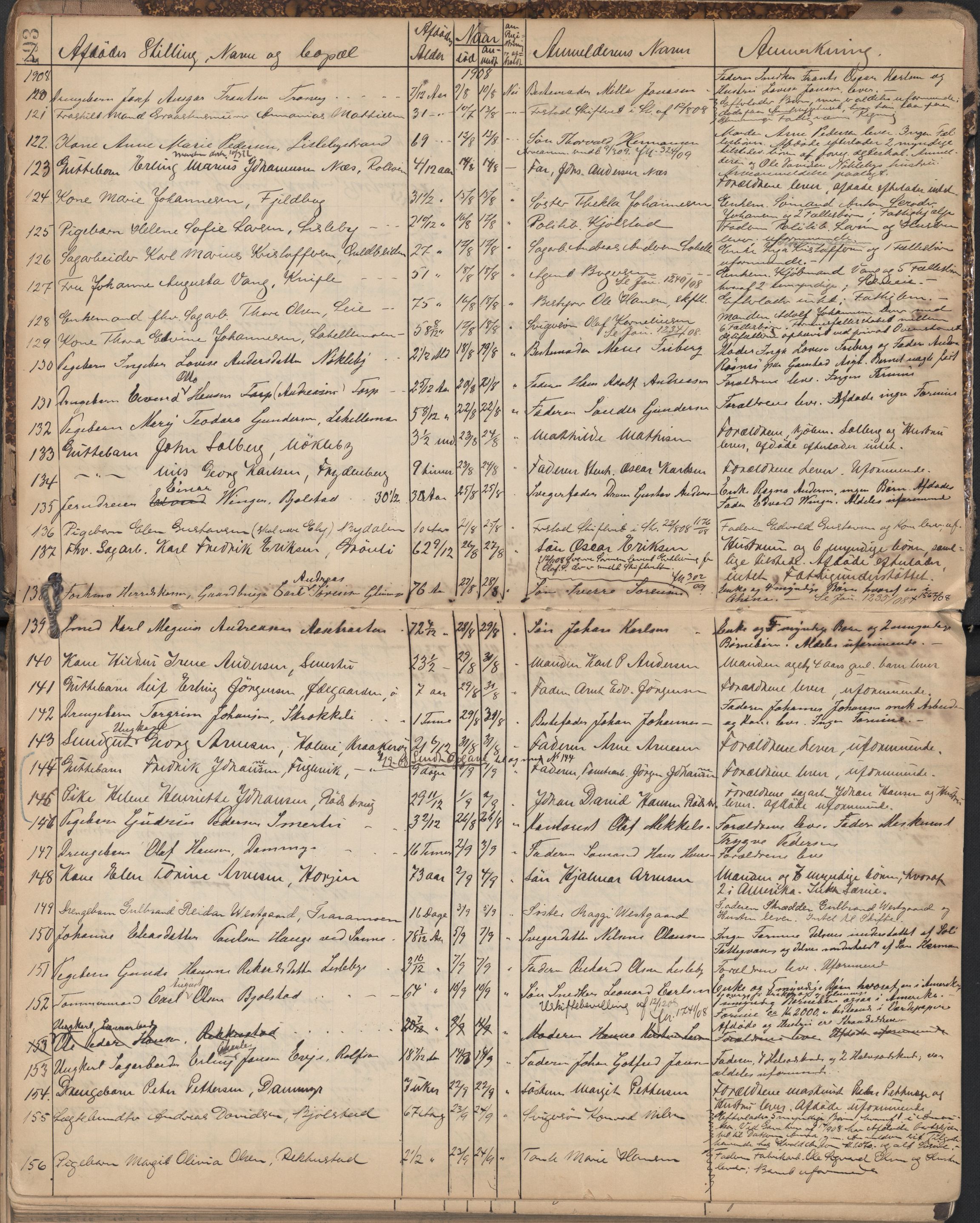 Glemmen lensmannskontor, AV/SAO-A-10123/H/Ha/Hab/L0006: Registreringsprotokoll, 1908-1918