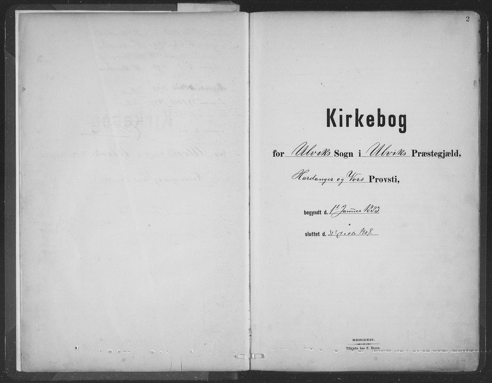 Ulvik sokneprestembete, SAB/A-78801/H/Hab: Klokkerbok nr. A 3, 1883-1908, s. 2