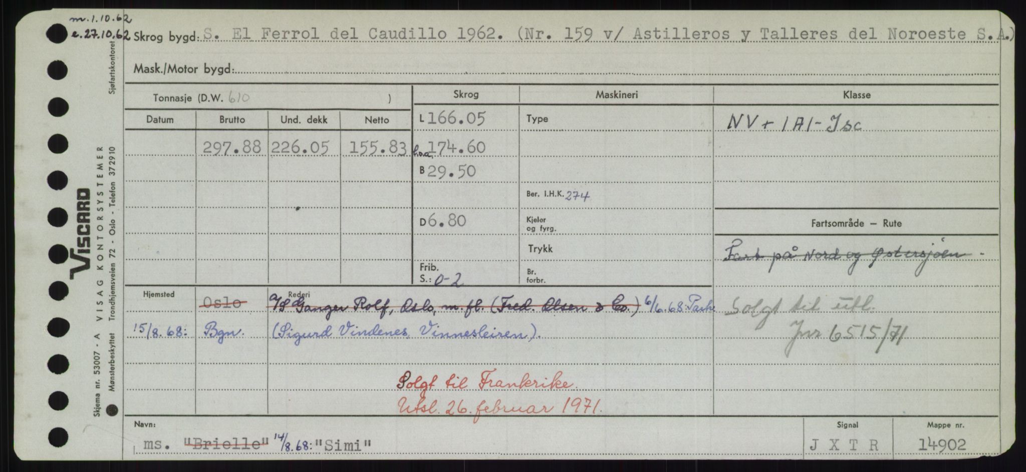 Sjøfartsdirektoratet med forløpere, Skipsmålingen, RA/S-1627/H/Hd/L0033: Fartøy, Sevi-Sjø, s. 179