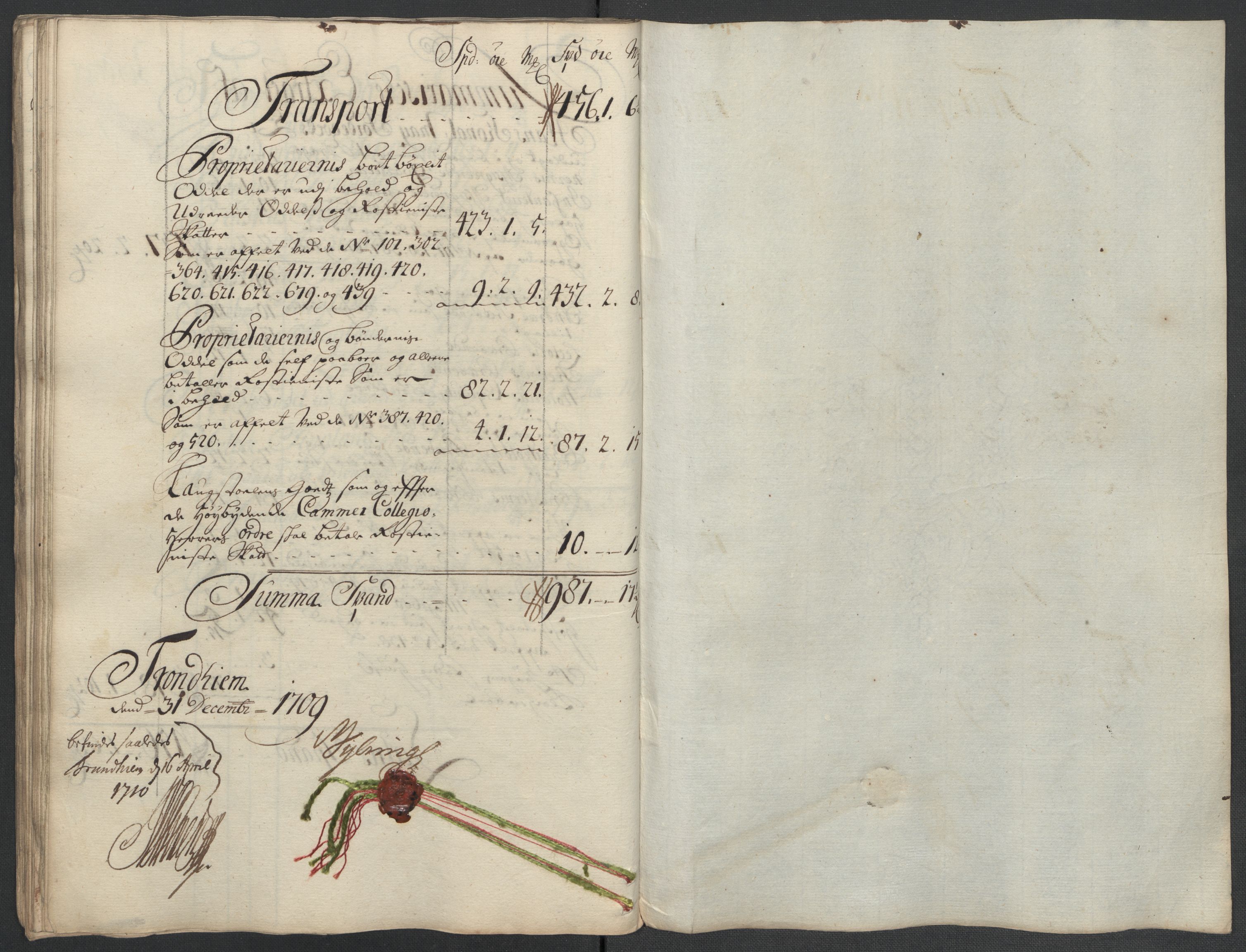 Rentekammeret inntil 1814, Reviderte regnskaper, Fogderegnskap, RA/EA-4092/R61/L4111: Fogderegnskap Strinda og Selbu, 1709-1710, s. 58