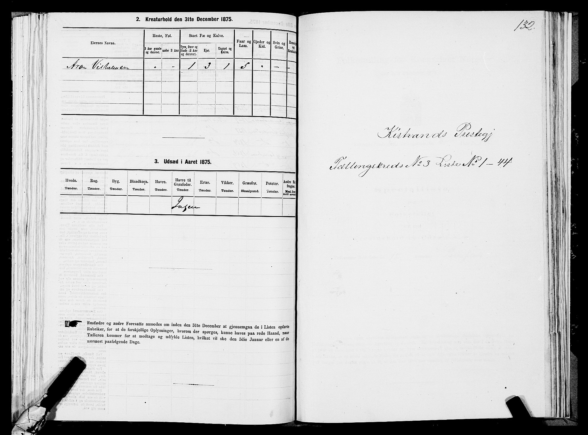 SATØ, Folketelling 1875 for 2020P Kistrand prestegjeld, 1875, s. 1132