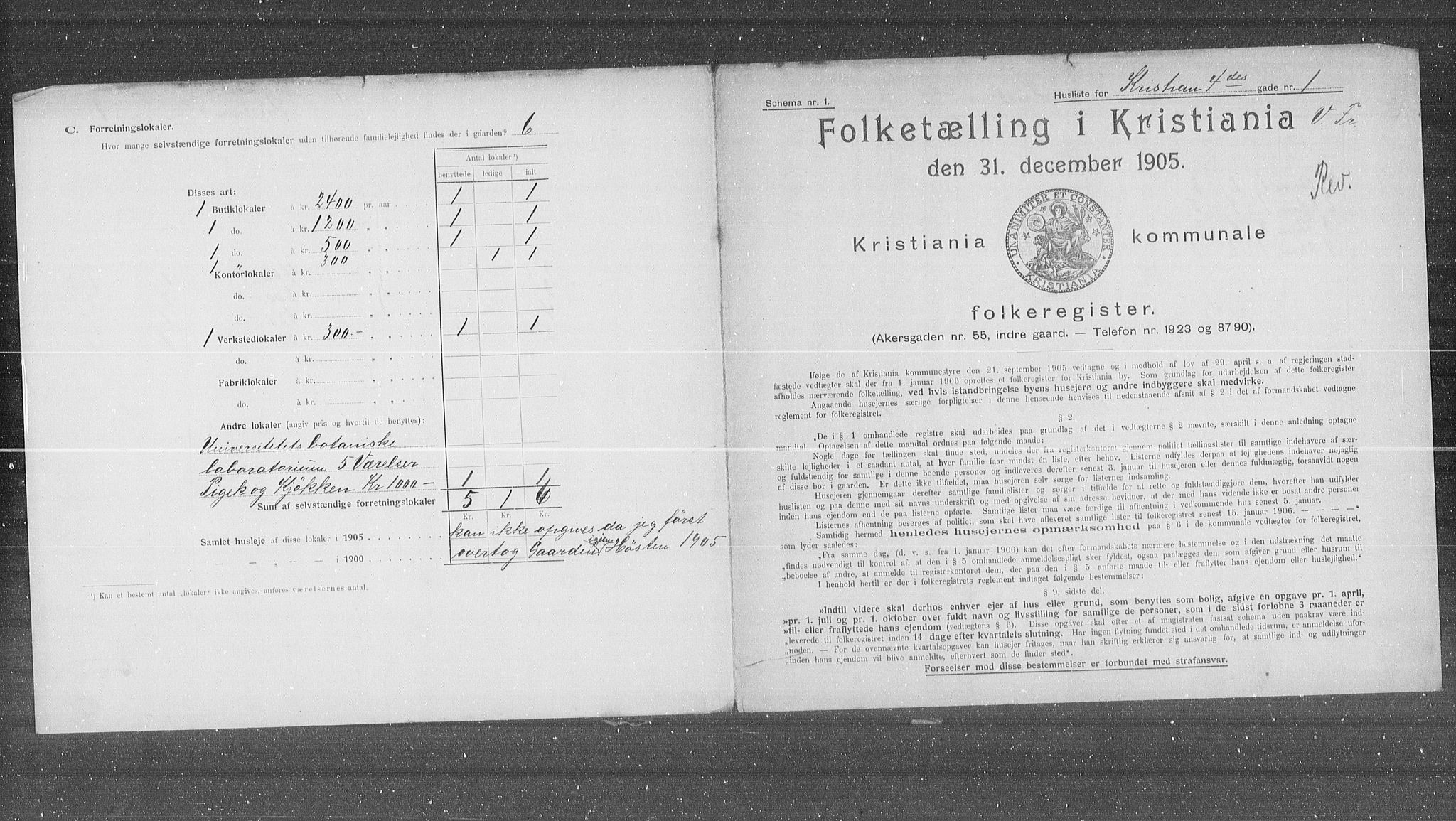 OBA, Kommunal folketelling 31.12.1905 for Kristiania kjøpstad, 1905, s. 28567