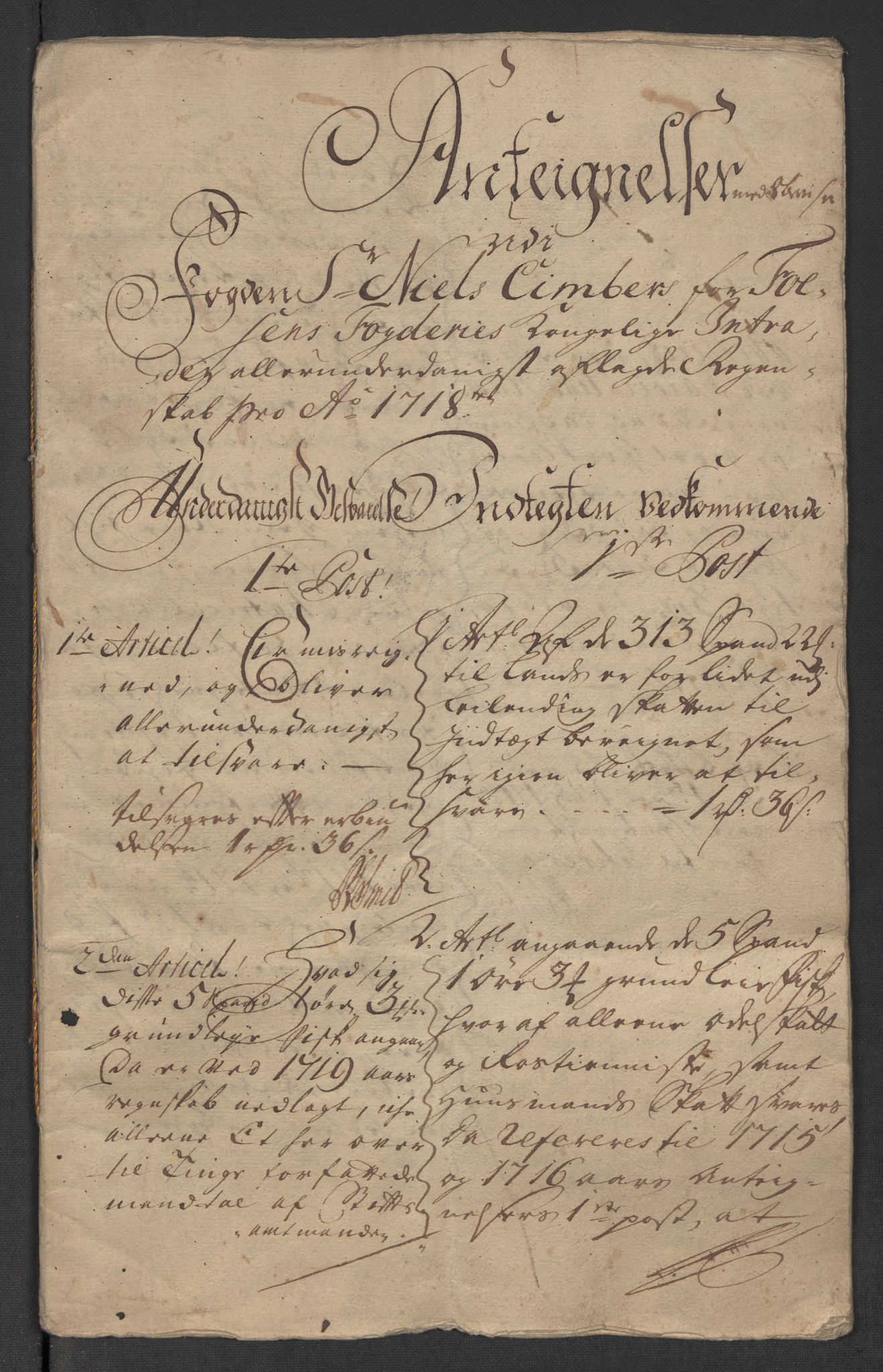 Rentekammeret inntil 1814, Reviderte regnskaper, Fogderegnskap, RA/EA-4092/R57/L3866: Fogderegnskap Fosen, 1718, s. 239