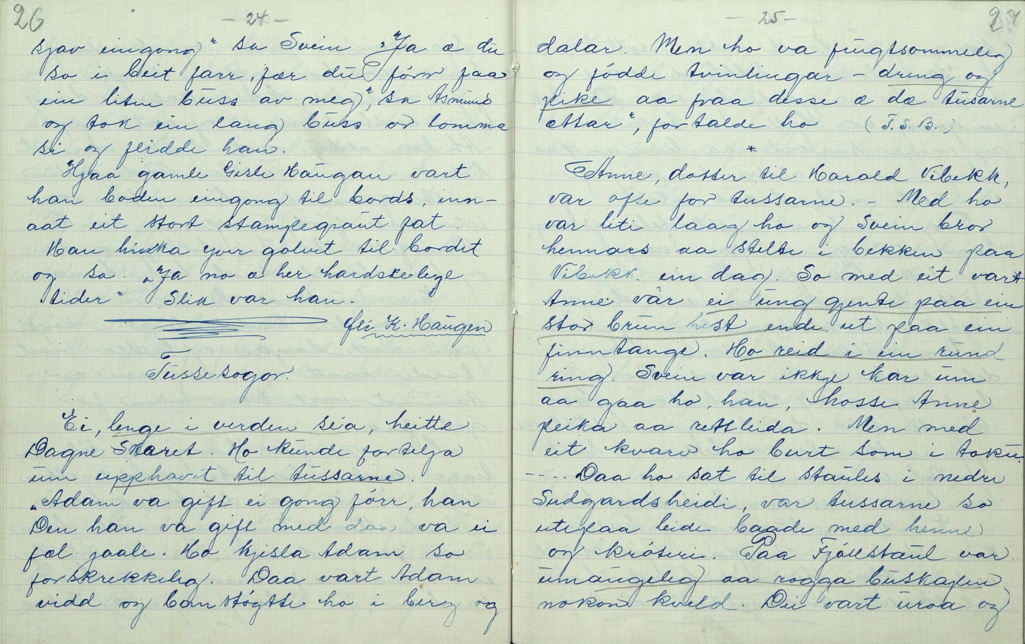 Rikard Berge, TEMU/TGM-A-1003/F/L0007/0036: 251-299 / 286 Uppskriftir av O. T. Bakken, 1918, s. 26-27