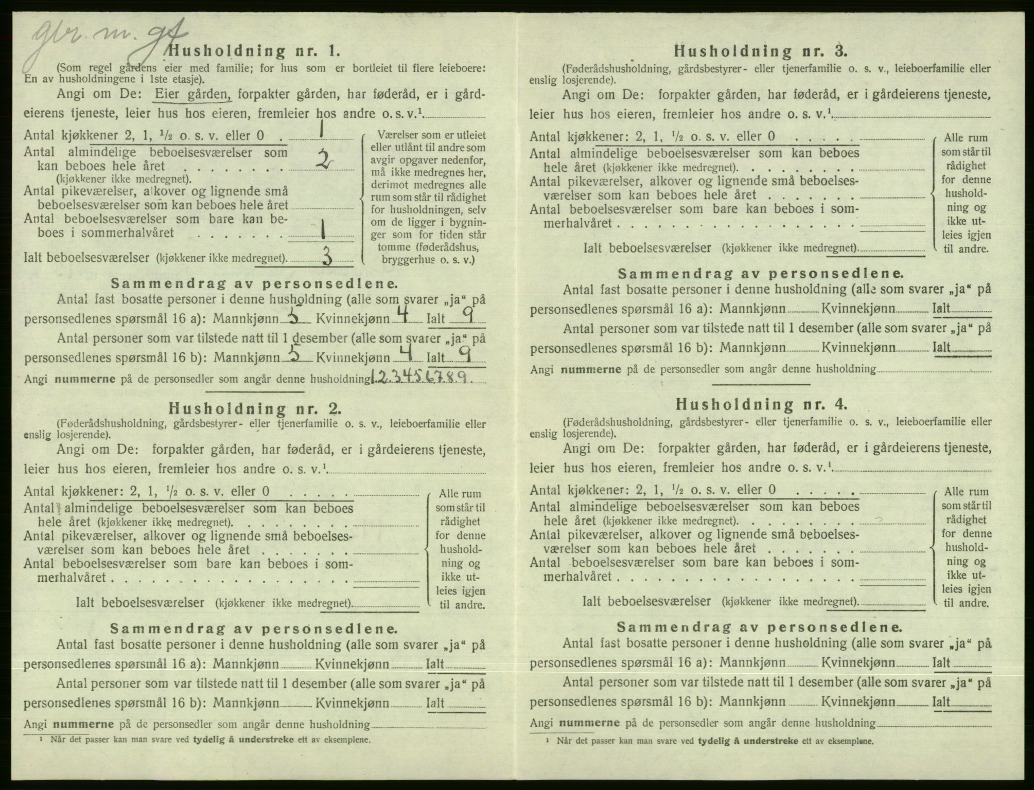 SAB, Folketelling 1920 for 1237 Evanger herred, 1920, s. 662