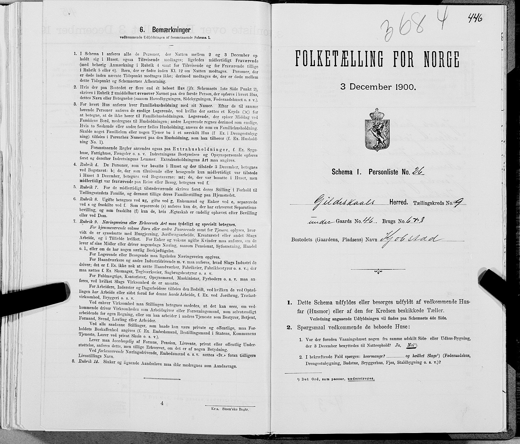 SAT, Folketelling 1900 for 1838 Gildeskål herred, 1900, s. 962
