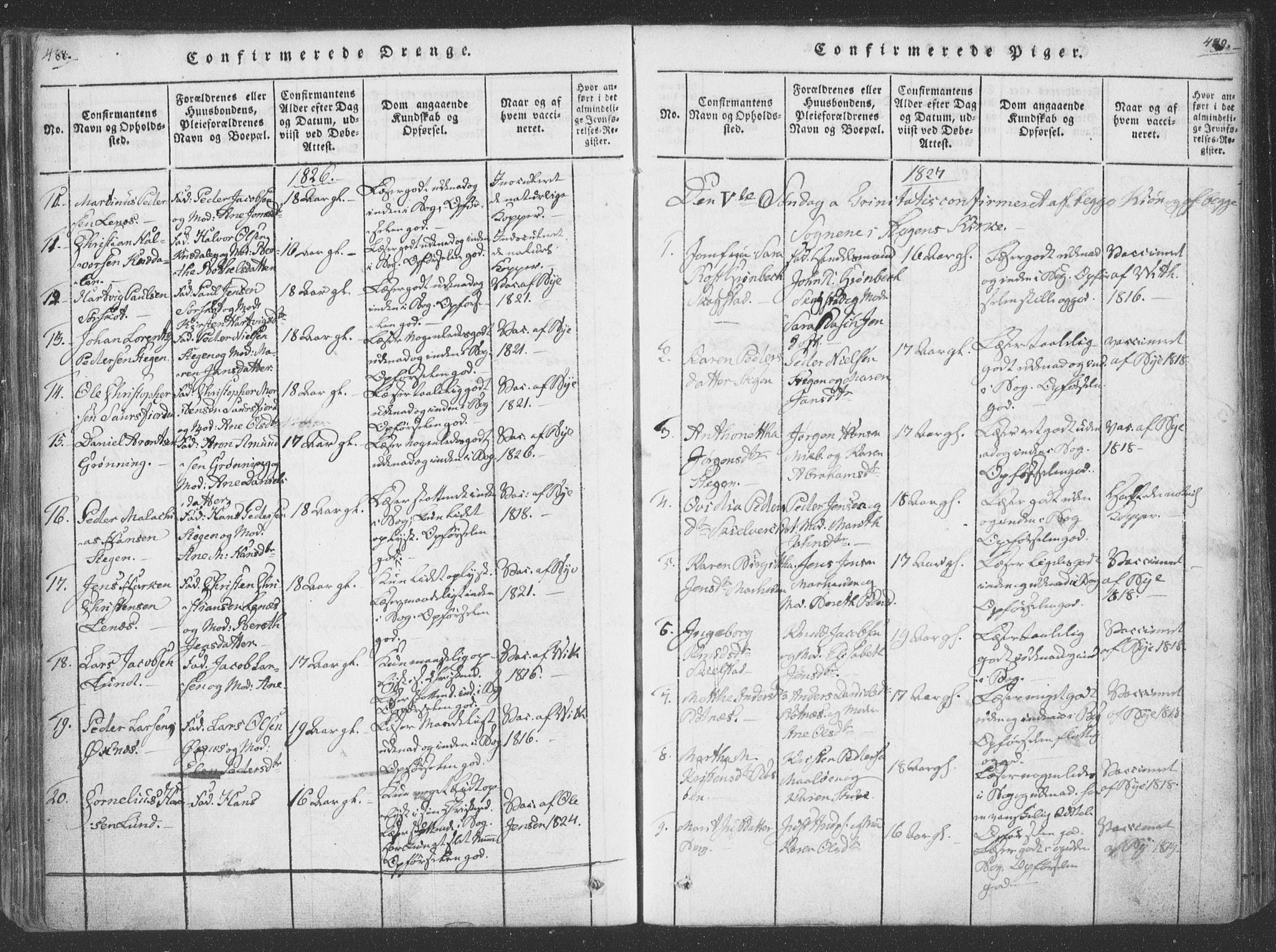 Ministerialprotokoller, klokkerbøker og fødselsregistre - Nordland, SAT/A-1459/855/L0798: Ministerialbok nr. 855A06, 1821-1835, s. 488-489