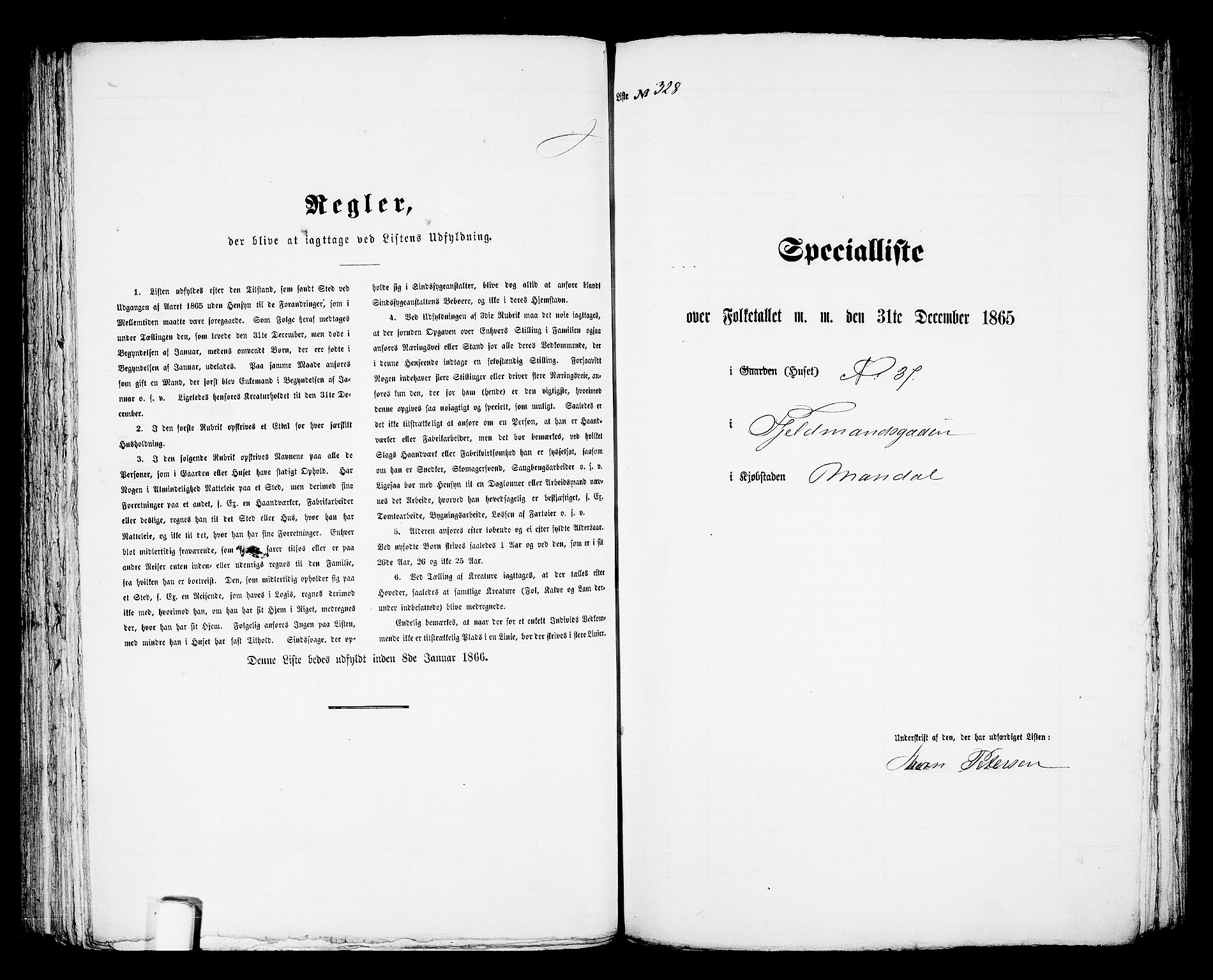 RA, Folketelling 1865 for 1002B Mandal prestegjeld, Mandal ladested, 1865, s. 662
