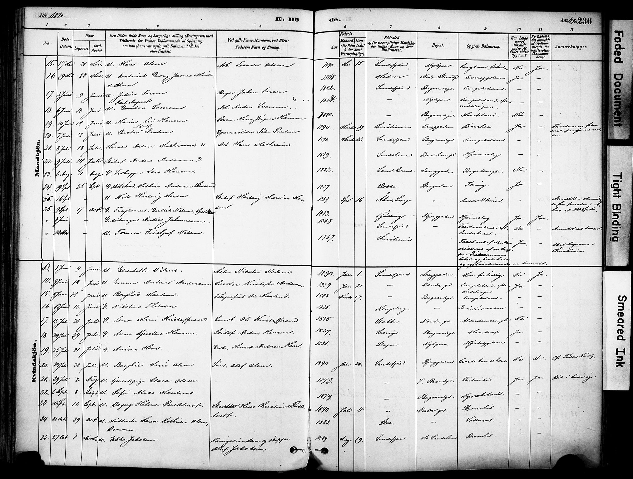 Sandefjord kirkebøker, AV/SAKO-A-315/F/Fa/L0002: Ministerialbok nr. 2, 1880-1894, s. 236