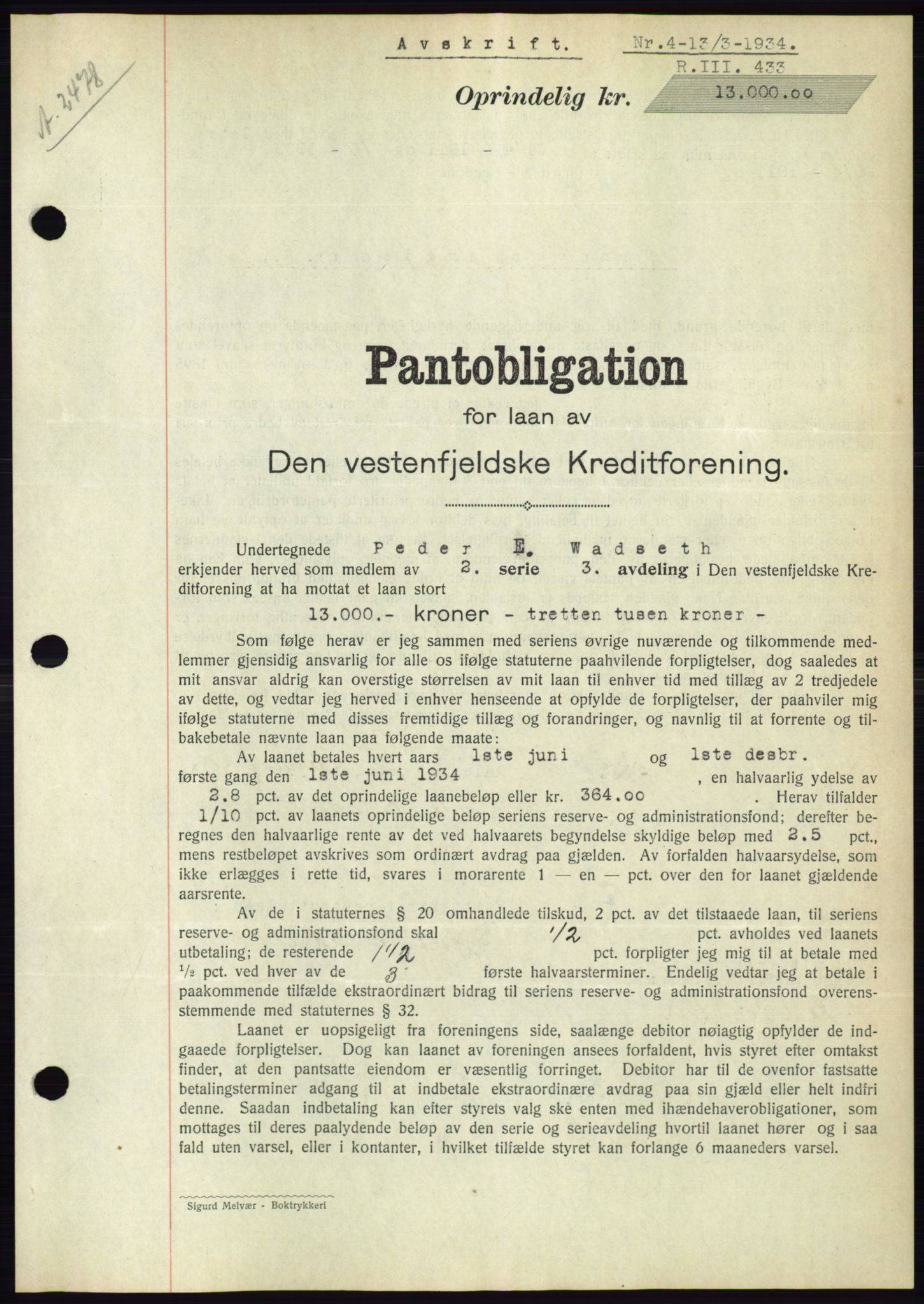 Ålesund byfogd, AV/SAT-A-4384: Pantebok nr. 31, 1933-1934, Tingl.dato: 13.03.1934