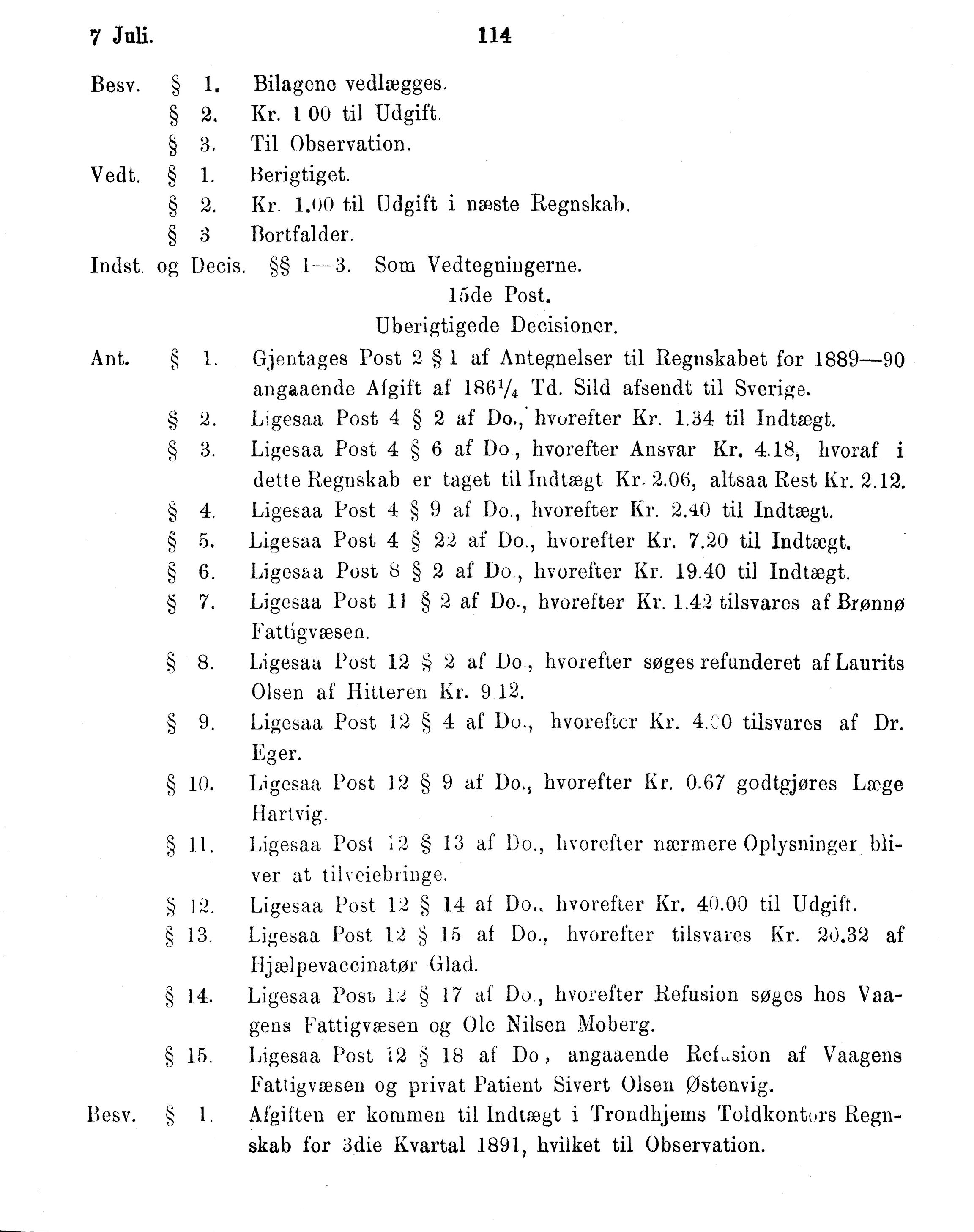 Nordland Fylkeskommune. Fylkestinget, AIN/NFK-17/176/A/Ac/L0016: Fylkestingsforhandlinger 1891-1893, 1891-1893