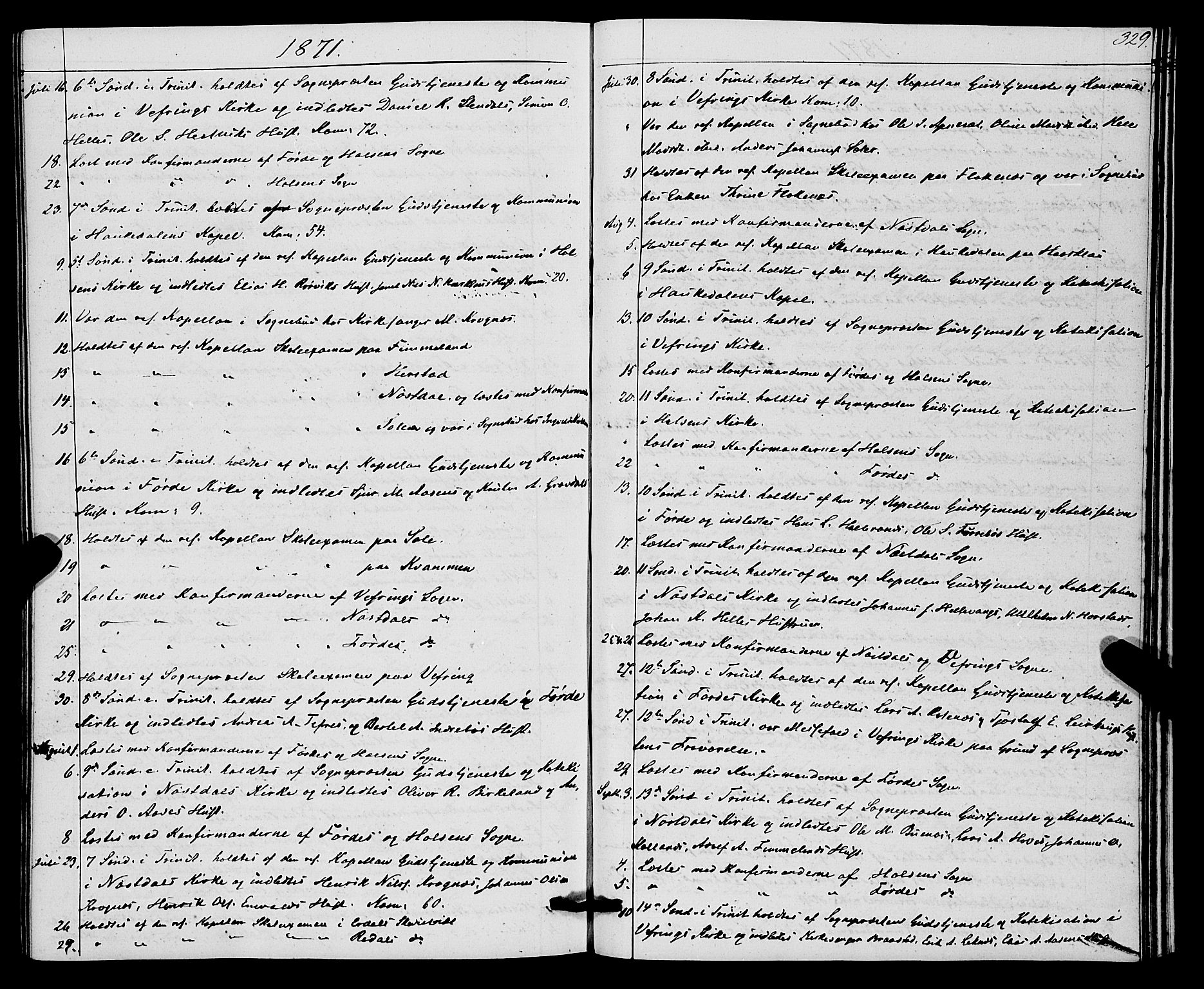 Førde sokneprestembete, AV/SAB-A-79901/H/Haa/Haaa/L0010: Ministerialbok nr. A 10, 1861-1876, s. 329