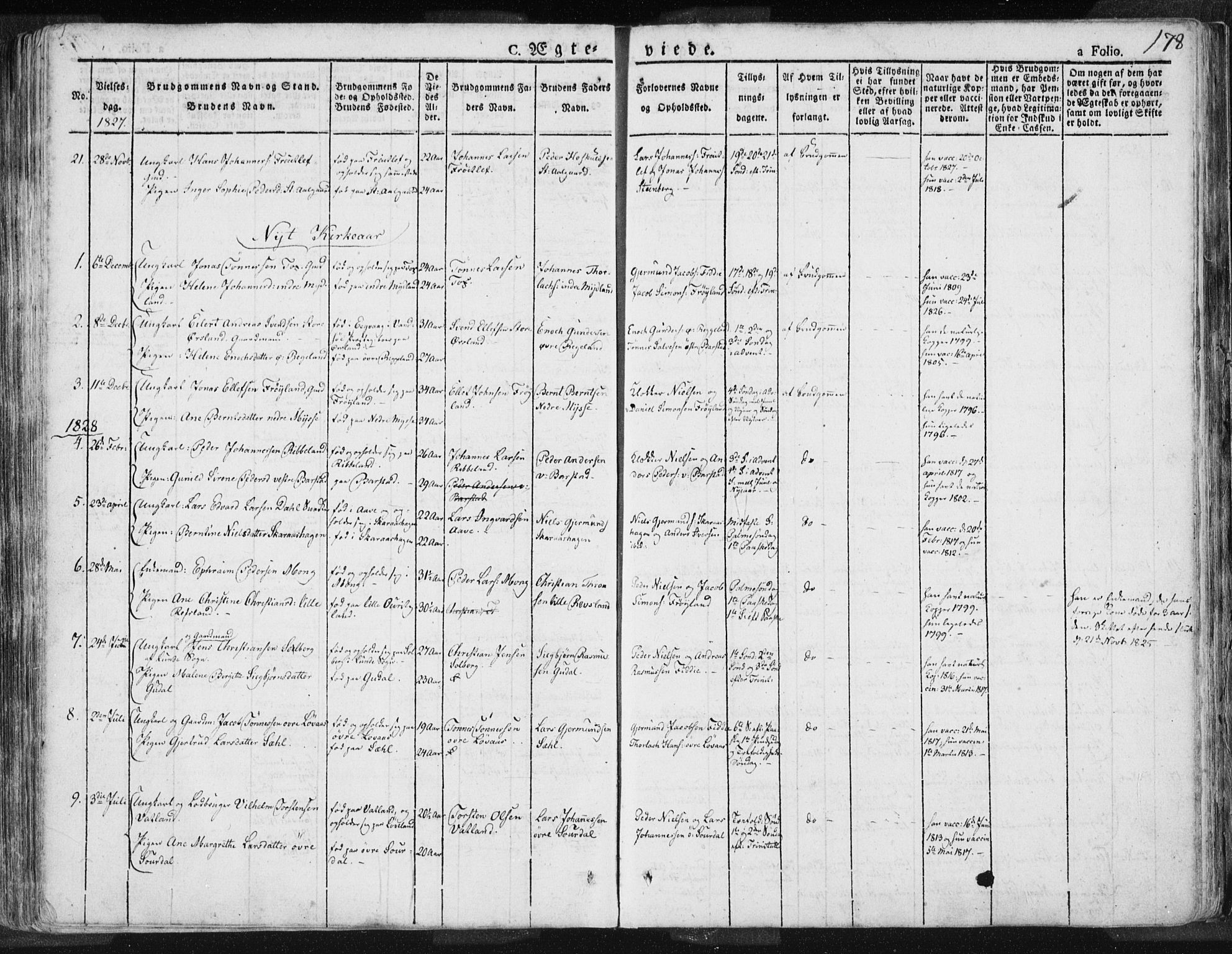 Sokndal sokneprestkontor, AV/SAST-A-101808: Ministerialbok nr. A 7.1, 1826-1842, s. 178