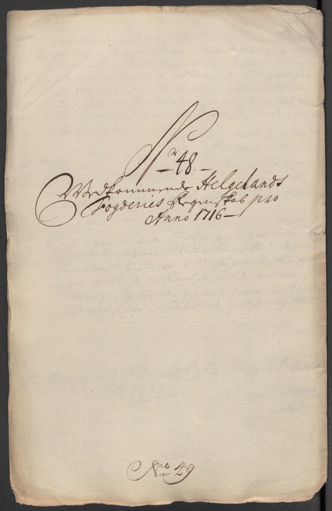 Rentekammeret inntil 1814, Reviderte regnskaper, Fogderegnskap, AV/RA-EA-4092/R65/L4514: Fogderegnskap Helgeland, 1716, s. 315