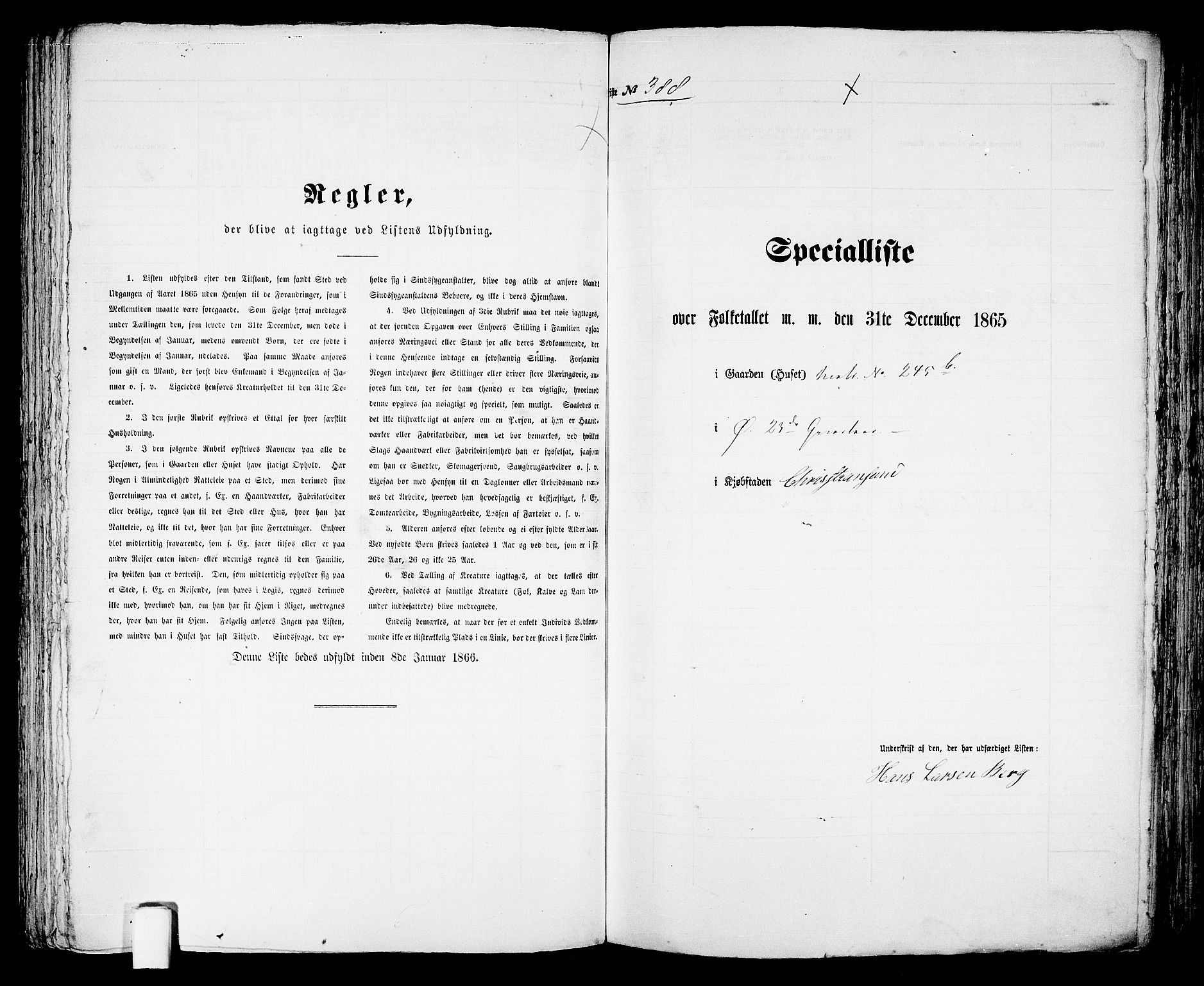 RA, Folketelling 1865 for 1001P Kristiansand prestegjeld, 1865, s. 797