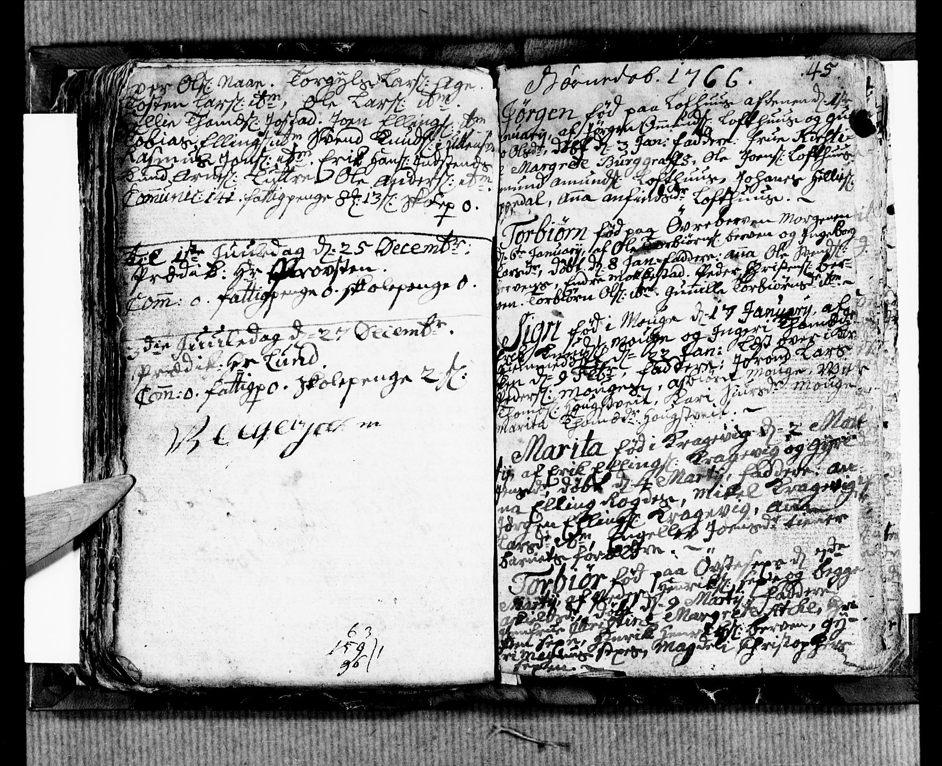 Ullensvang sokneprestembete, SAB/A-78701/H/Hab: Klokkerbok nr. B 2, 1766-1768, s. 116-117