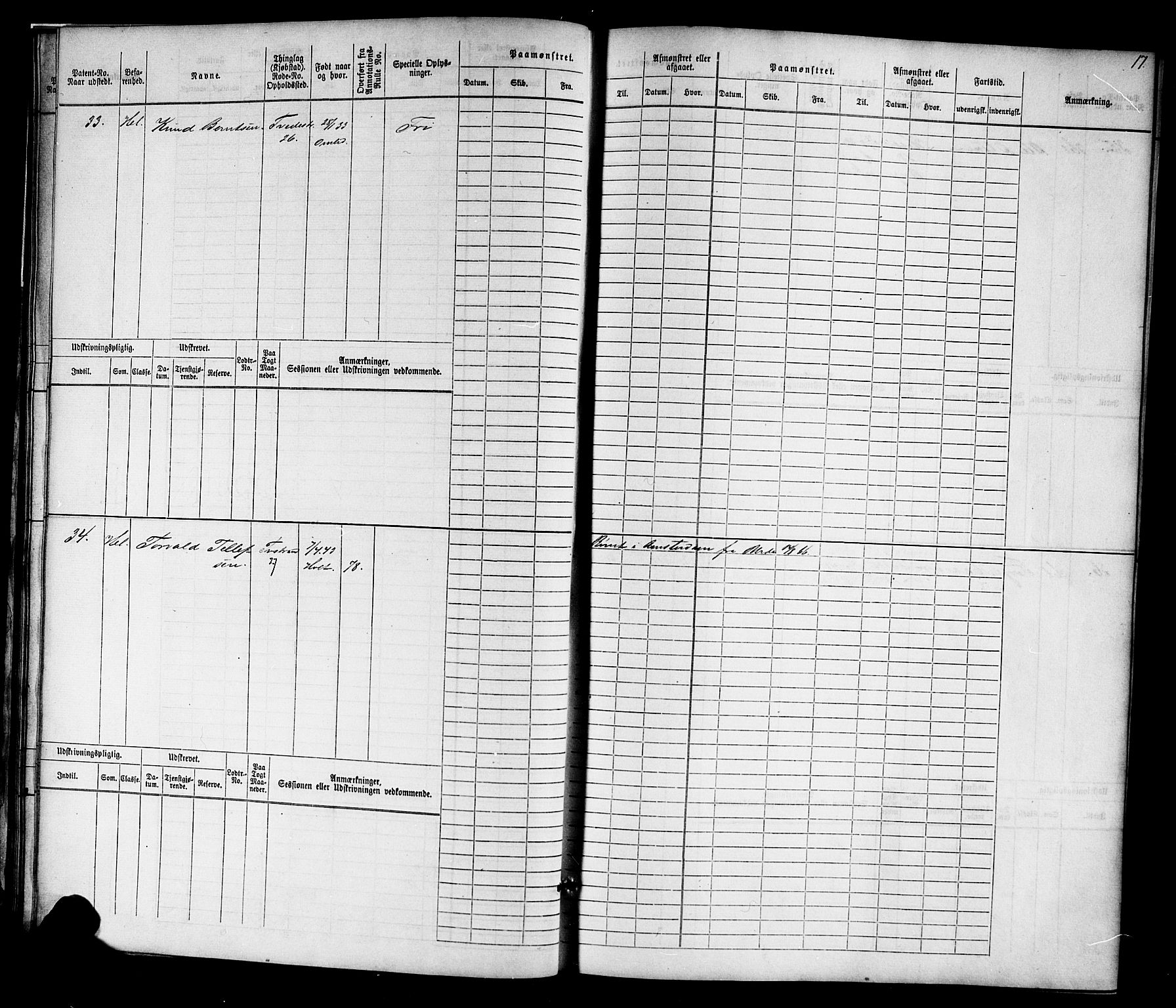 Tvedestrand mønstringskrets, AV/SAK-2031-0011/F/Fb/L0015: Hovedrulle nr 1-766, U-31, 1869-1900, s. 18