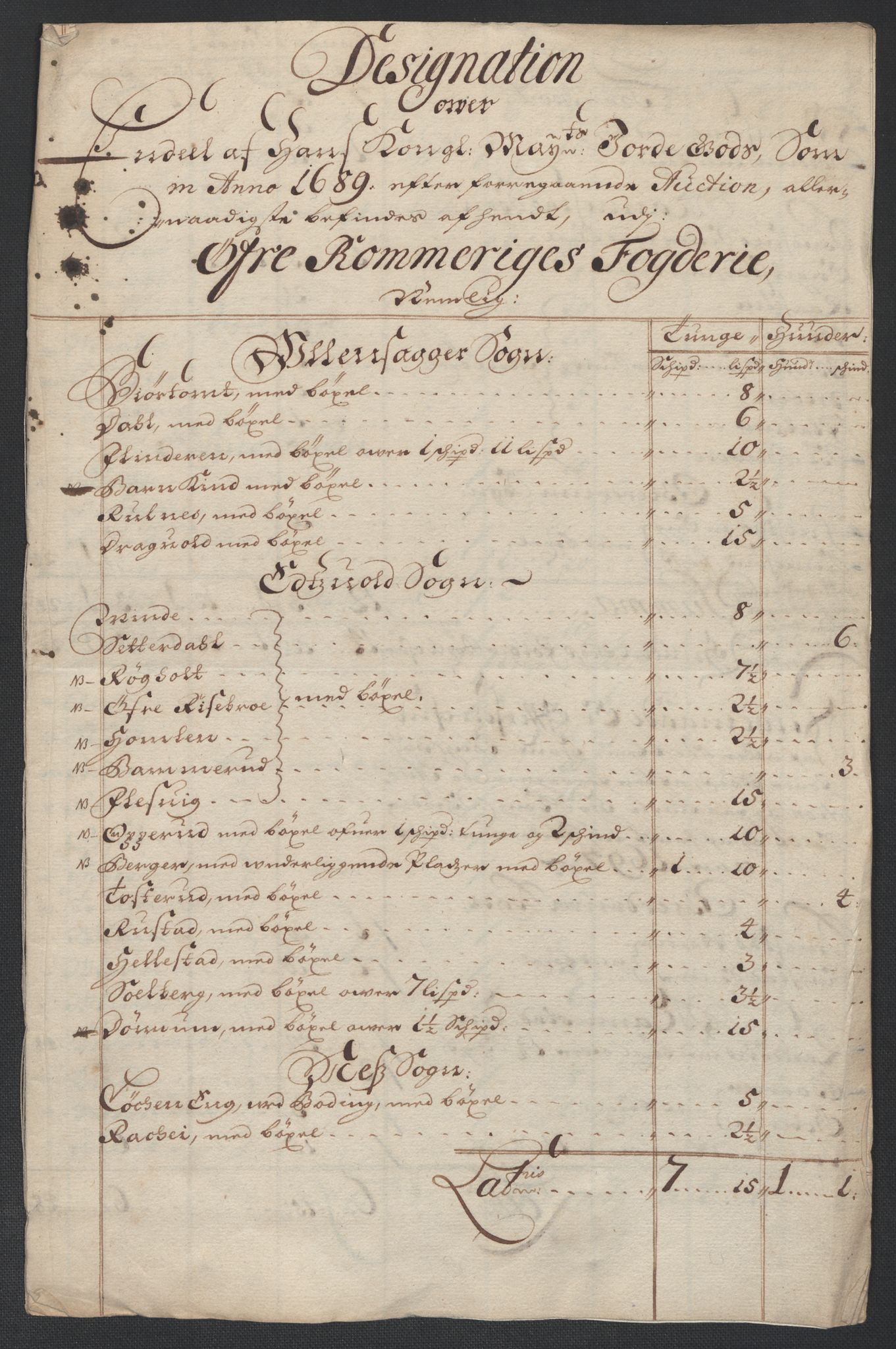 Rentekammeret inntil 1814, Reviderte regnskaper, Fogderegnskap, RA/EA-4092/R12/L0709: Fogderegnskap Øvre Romerike, 1697, s. 22