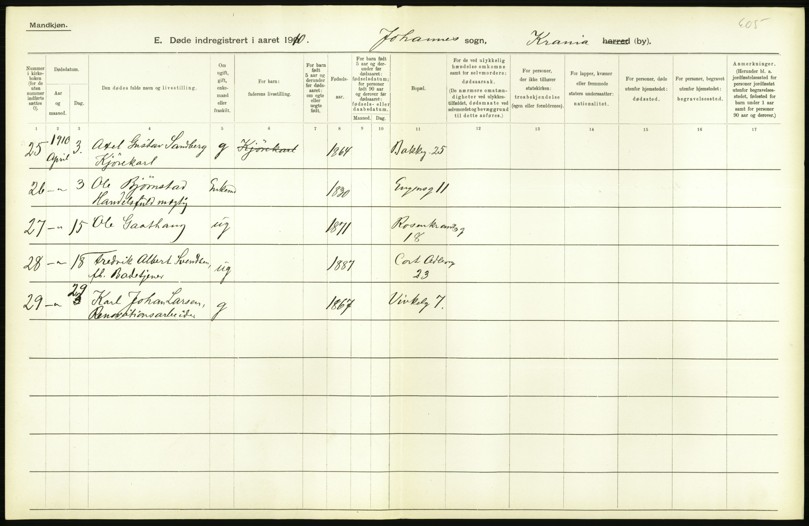 Statistisk sentralbyrå, Sosiodemografiske emner, Befolkning, AV/RA-S-2228/D/Df/Dfa/Dfah/L0008: Kristiania: Døde, 1910, s. 782