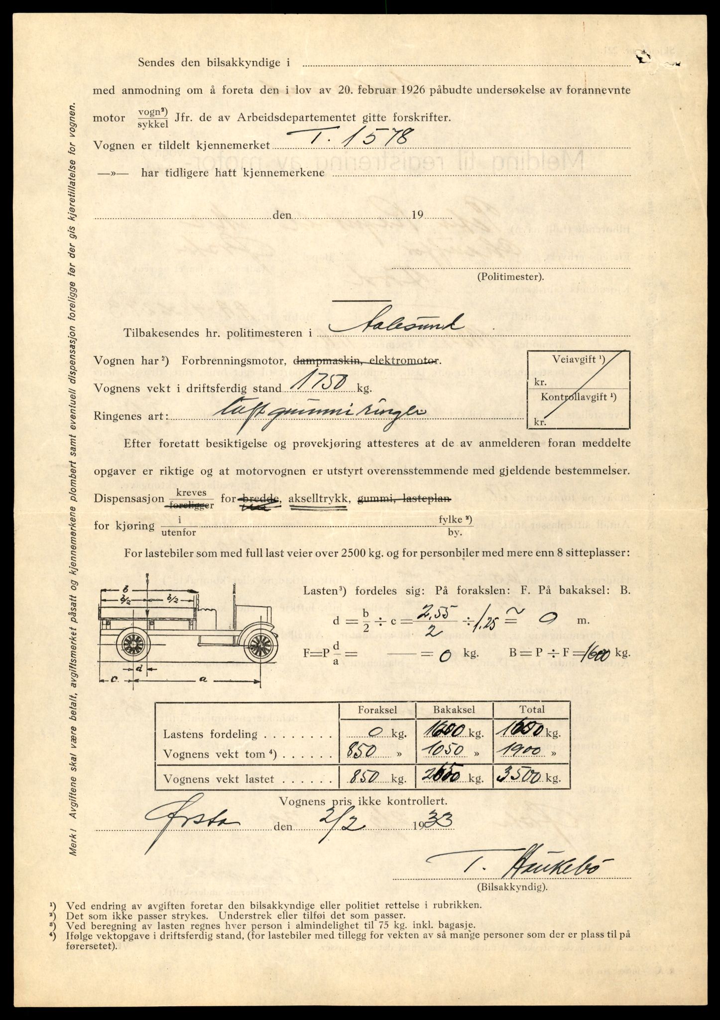 Møre og Romsdal vegkontor - Ålesund trafikkstasjon, AV/SAT-A-4099/F/Fe/L0014: Registreringskort for kjøretøy T 1565 - T 1698, 1927-1998, s. 260