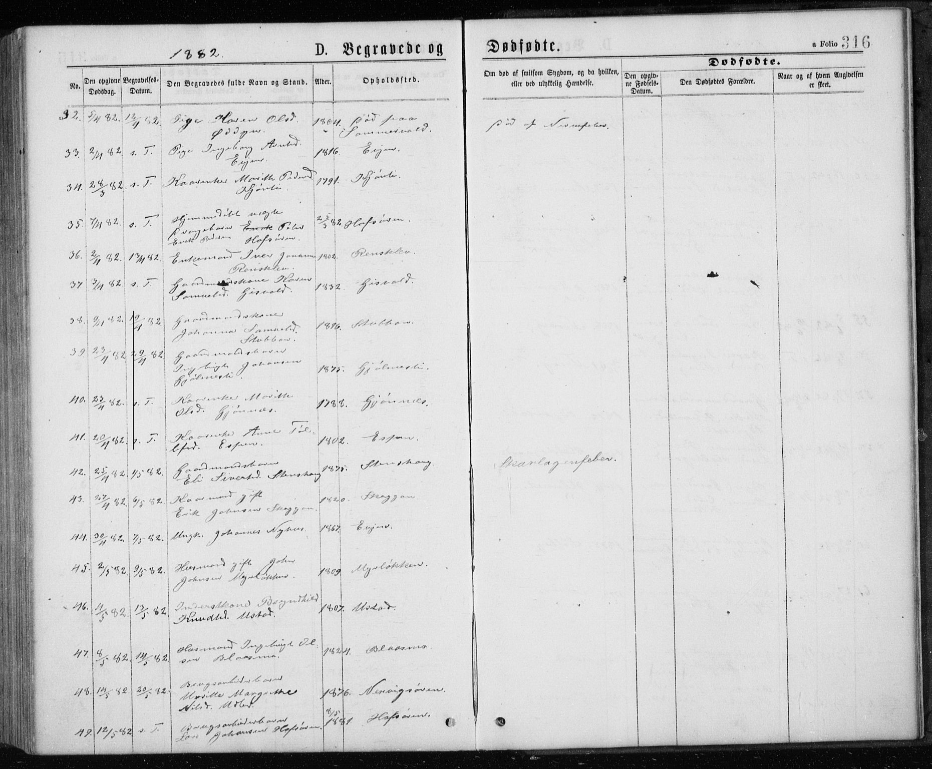 Ministerialprotokoller, klokkerbøker og fødselsregistre - Sør-Trøndelag, AV/SAT-A-1456/668/L0817: Klokkerbok nr. 668C06, 1873-1884, s. 316