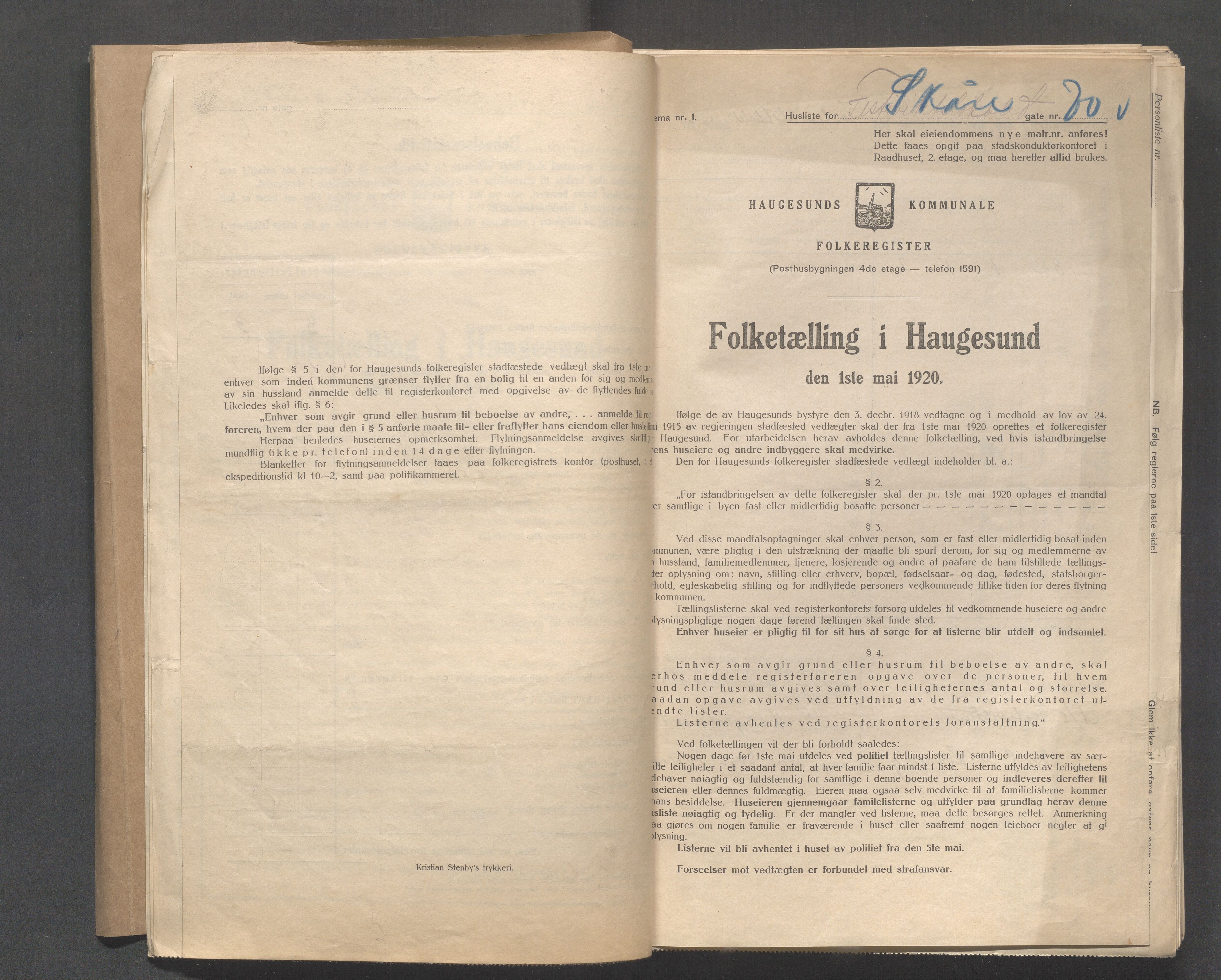 IKAR, Kommunal folketelling 1.5.1920 for Haugesund, 1920, s. 3431