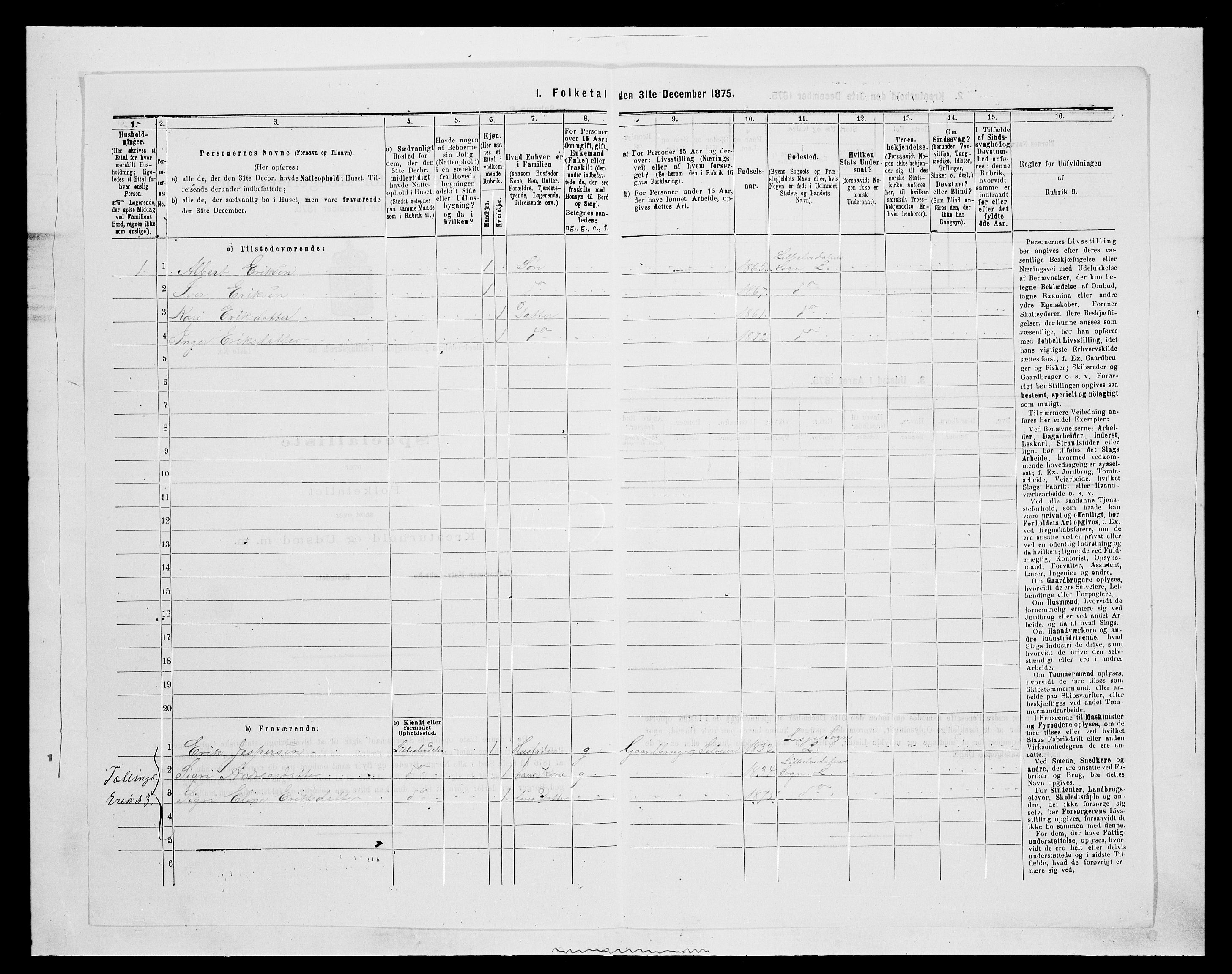 SAH, Folketelling 1875 for 0438P Lille Elvedalen (Alvdal) prestegjeld, 1875, s. 363