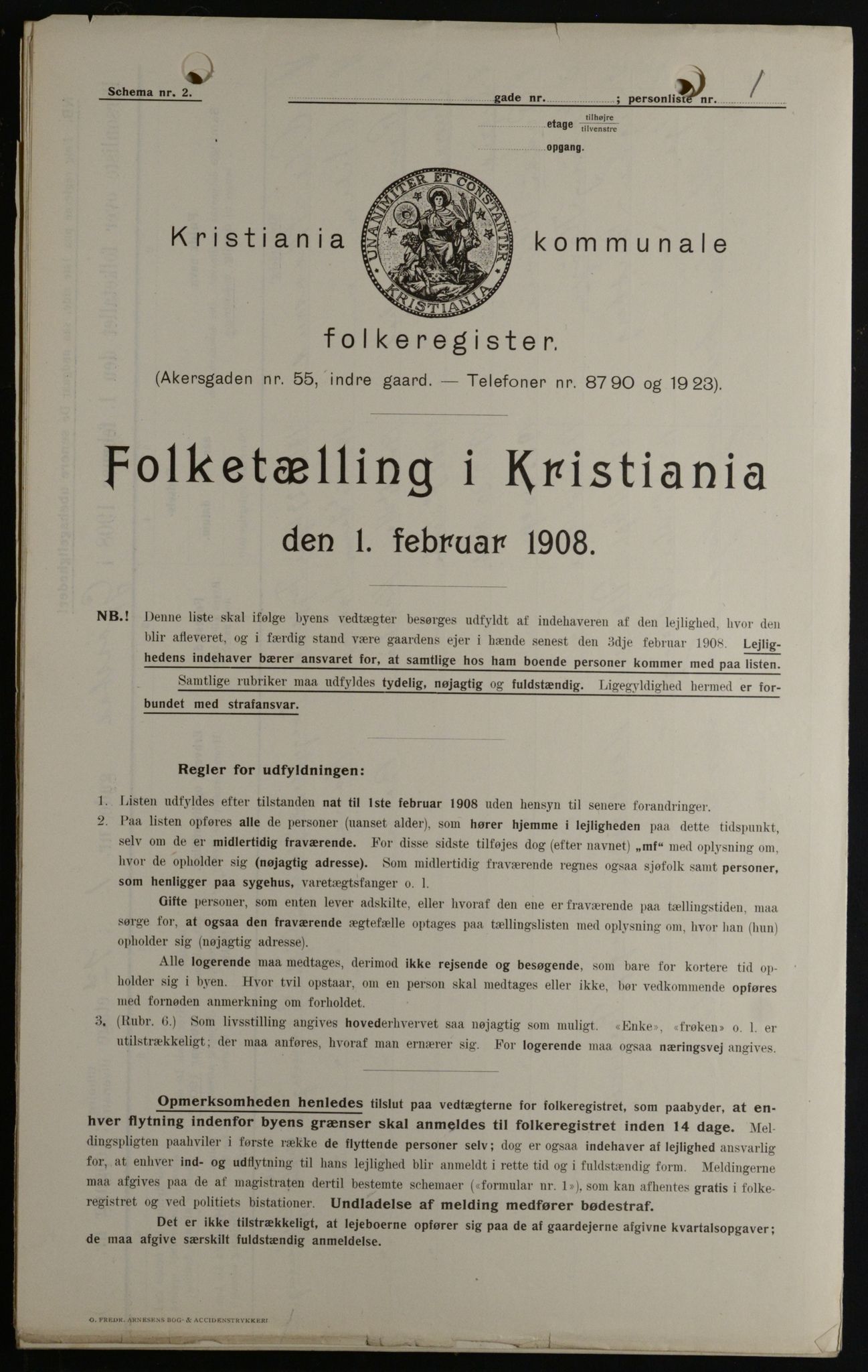 OBA, Kommunal folketelling 1.2.1908 for Kristiania kjøpstad, 1908, s. 26361