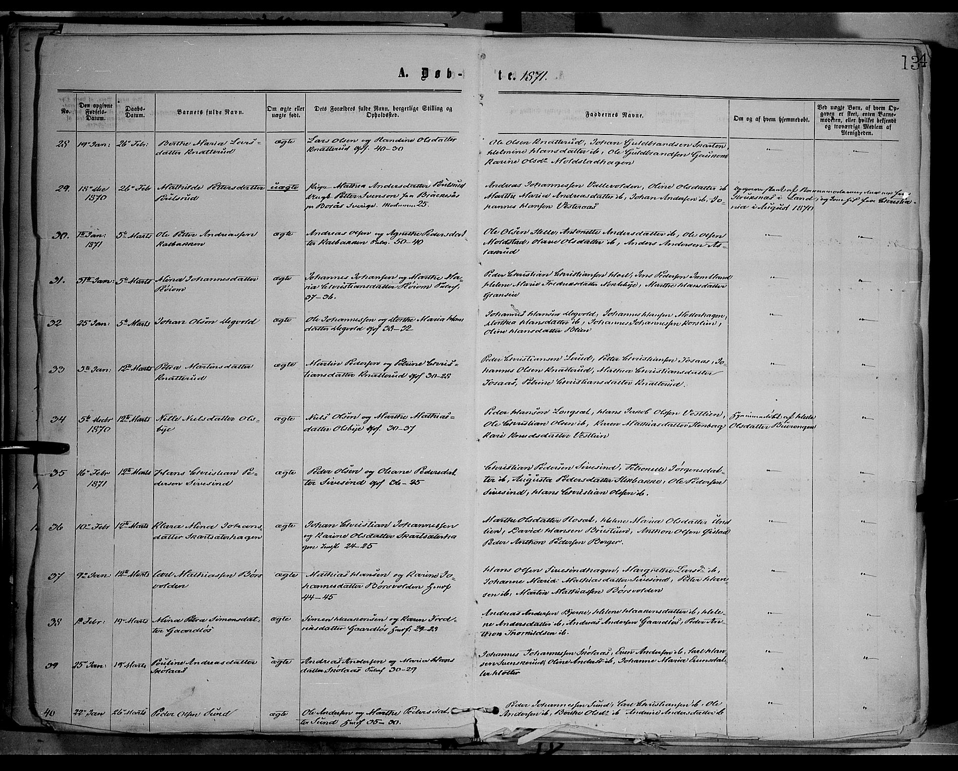 Vestre Toten prestekontor, SAH/PREST-108/H/Ha/Haa/L0008: Ministerialbok nr. 8, 1870-1877, s. 13