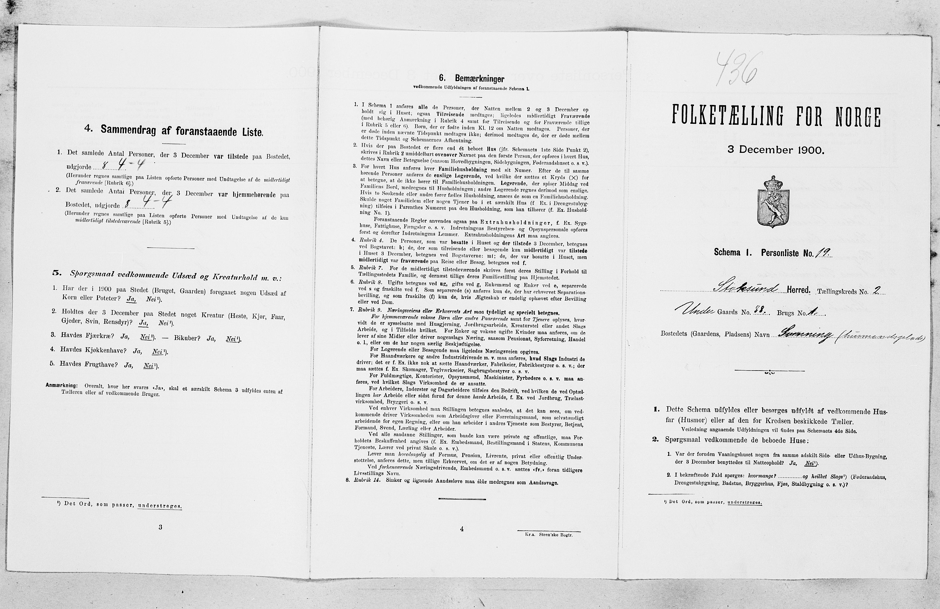 SAT, Folketelling 1900 for 1631 Stoksund herred, 1900, s. 166