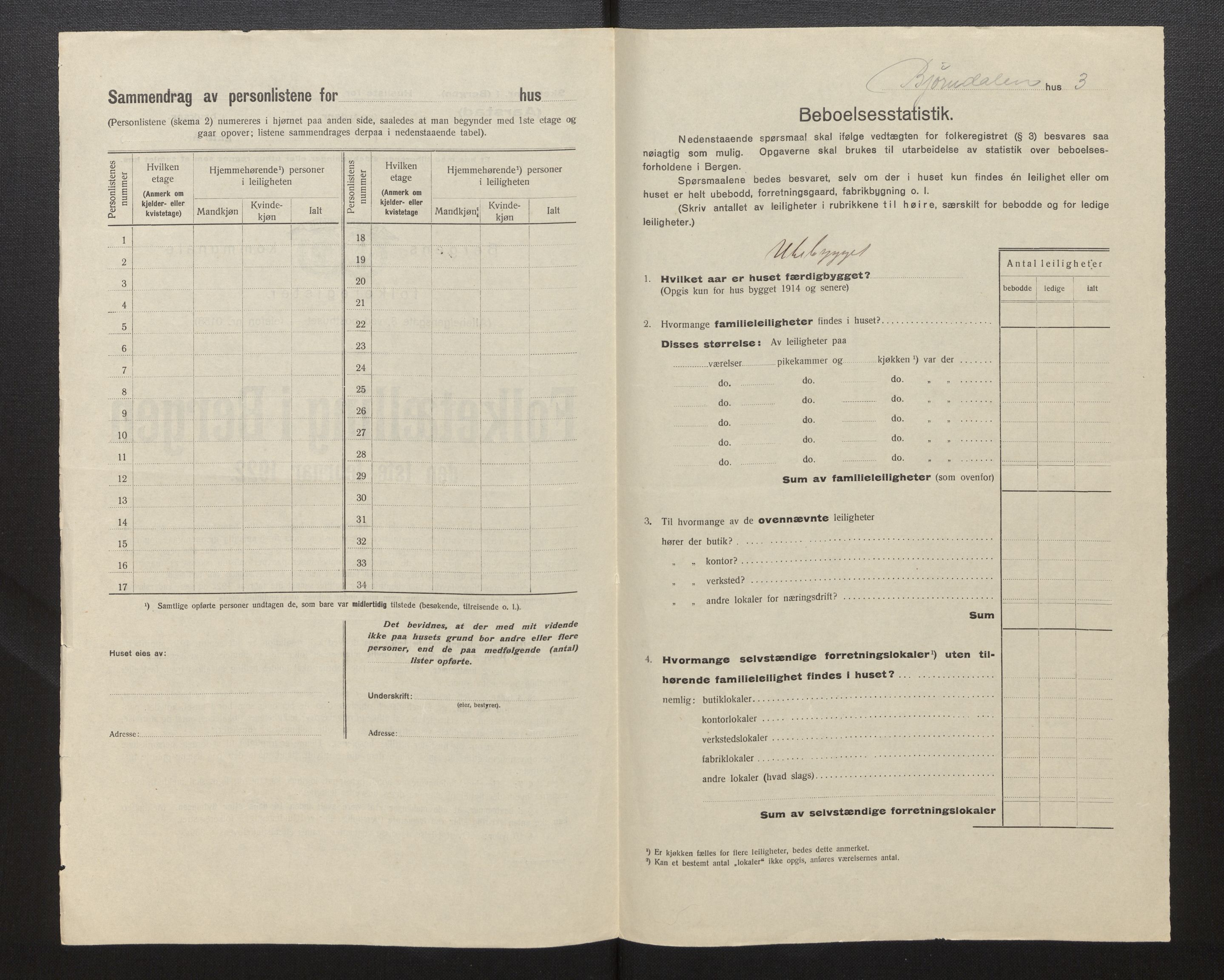 SAB, Kommunal folketelling 1922 for Bergen kjøpstad, 1922, s. 50858