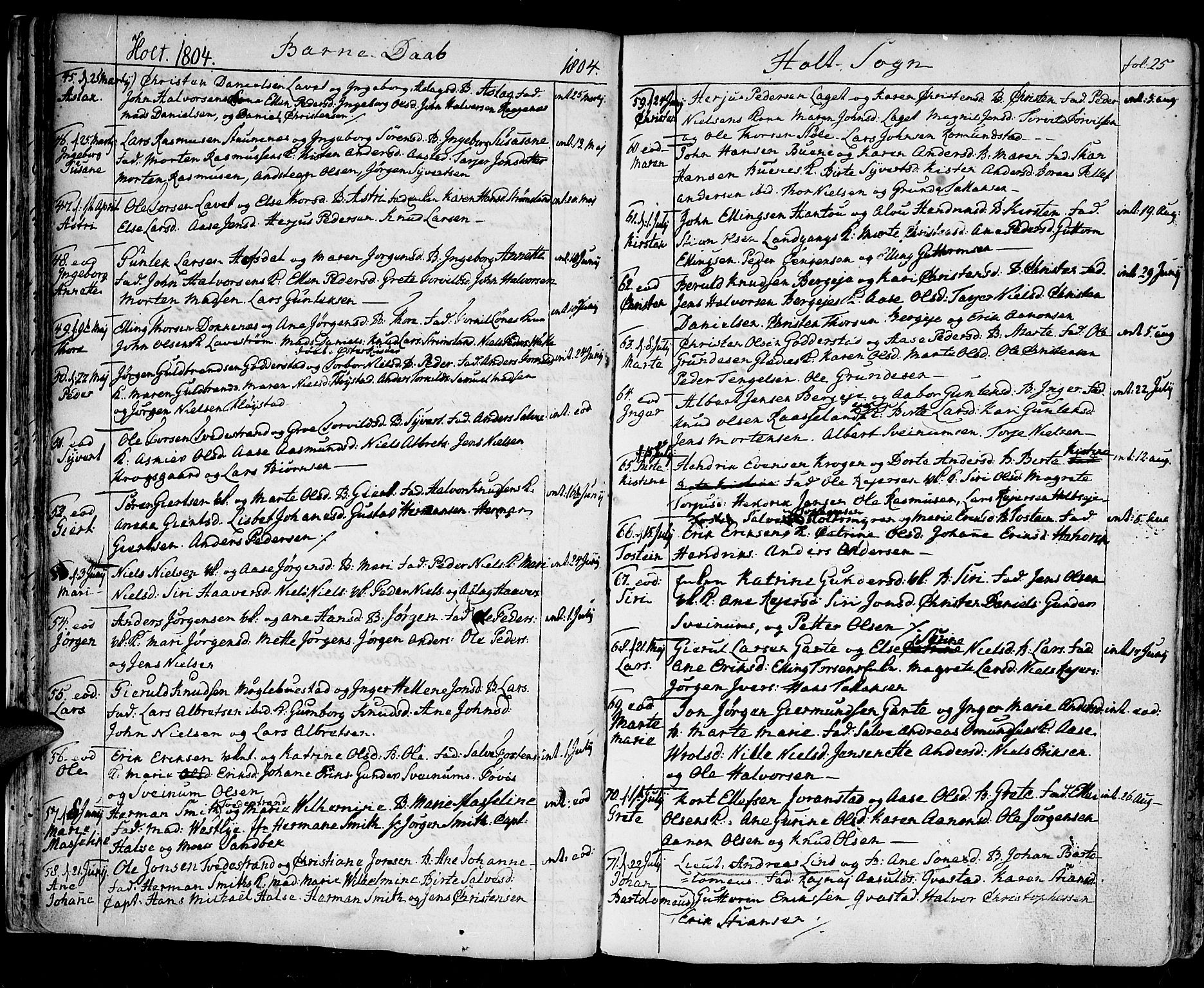 Holt sokneprestkontor, AV/SAK-1111-0021/F/Fa/L0004: Ministerialbok nr. A 4, 1799-1813, s. 25