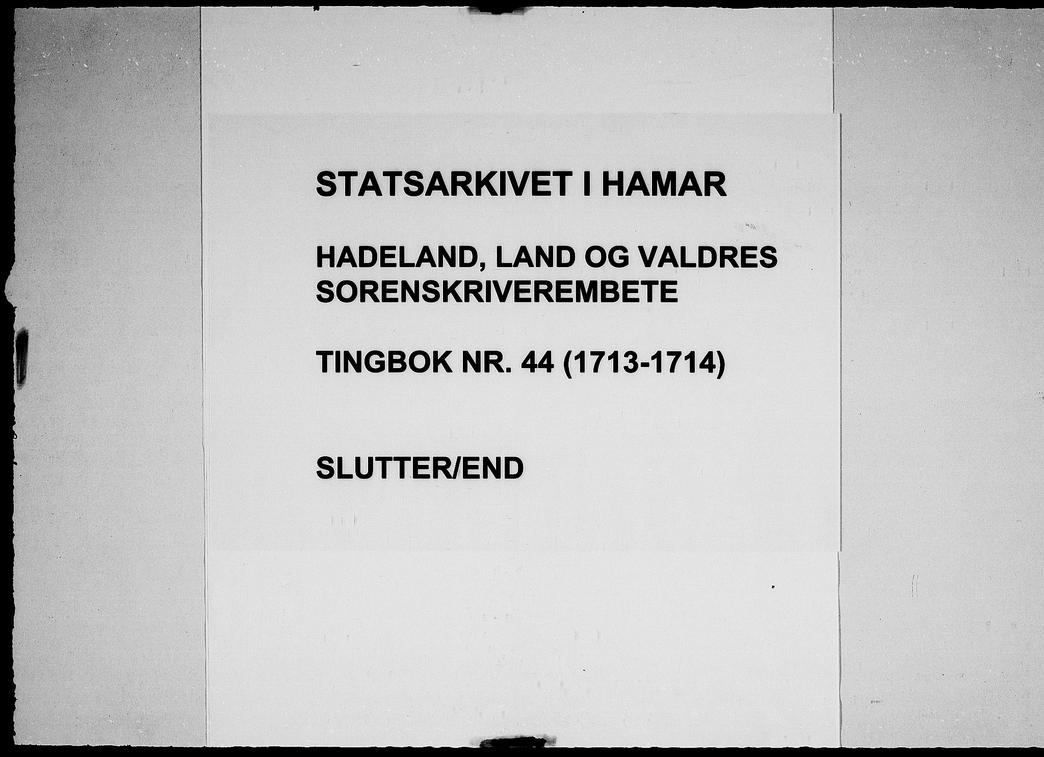 Hadeland, Land og Valdres sorenskriveri, AV/SAH-TING-028/G/Gb/L0044: Tingbok, 1713-1714