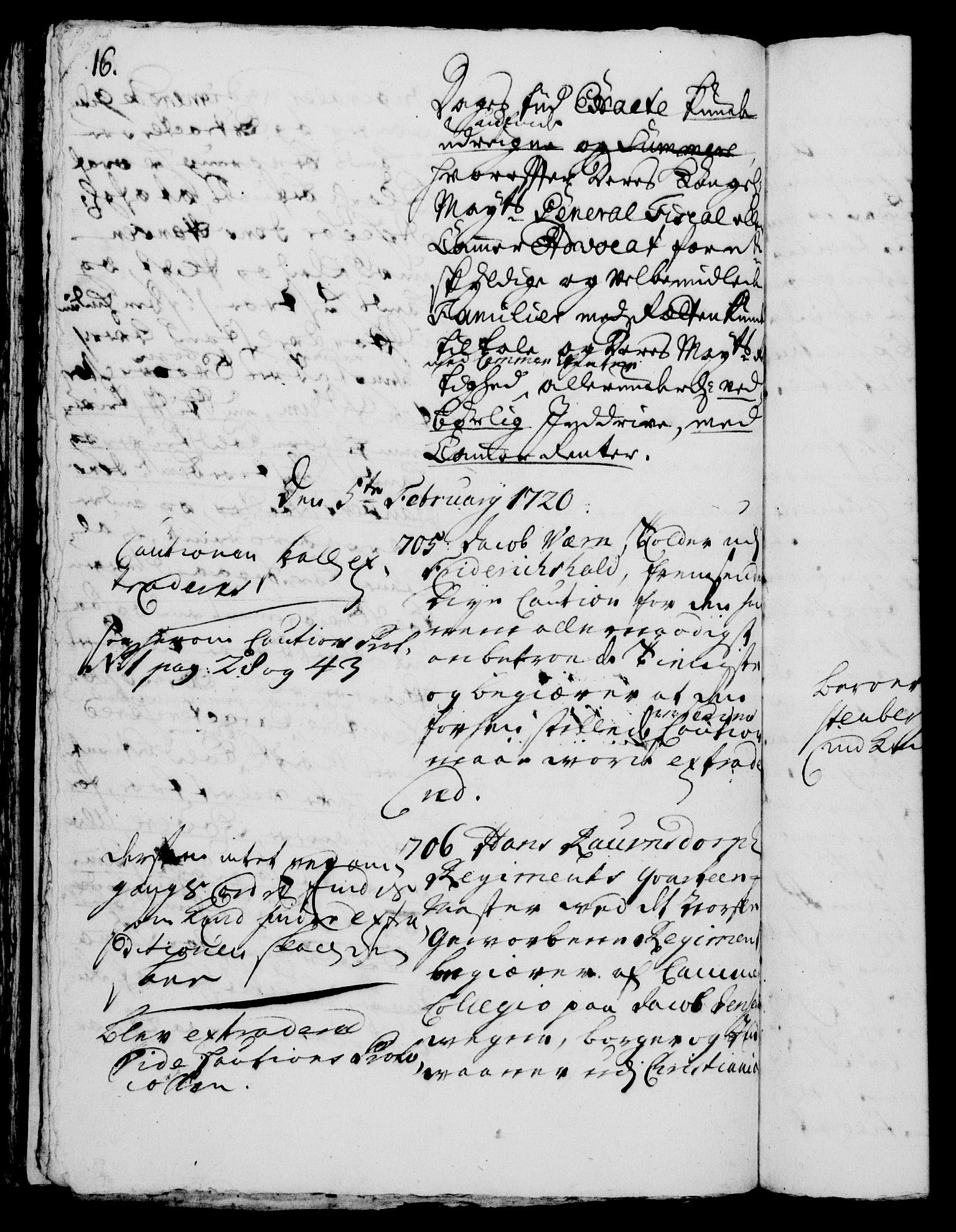 Rentekammeret, Kammerkanselliet, RA/EA-3111/G/Gh/Gha/L0003: Norsk ekstraktmemorialprotokoll, sak. 600-765 (merket RK 53.48), 1720-1721, s. 16