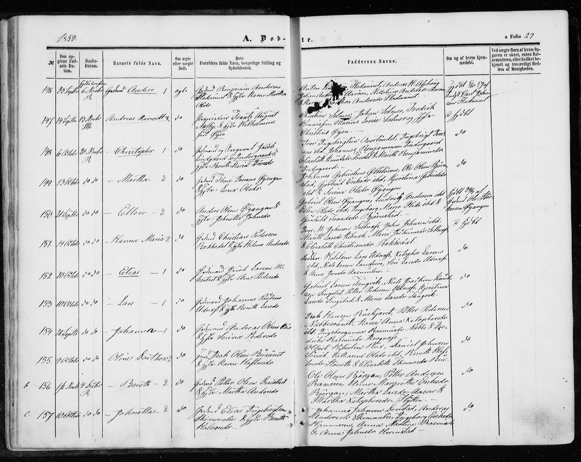 Ministerialprotokoller, klokkerbøker og fødselsregistre - Sør-Trøndelag, AV/SAT-A-1456/646/L0612: Ministerialbok nr. 646A10, 1858-1869, s. 27