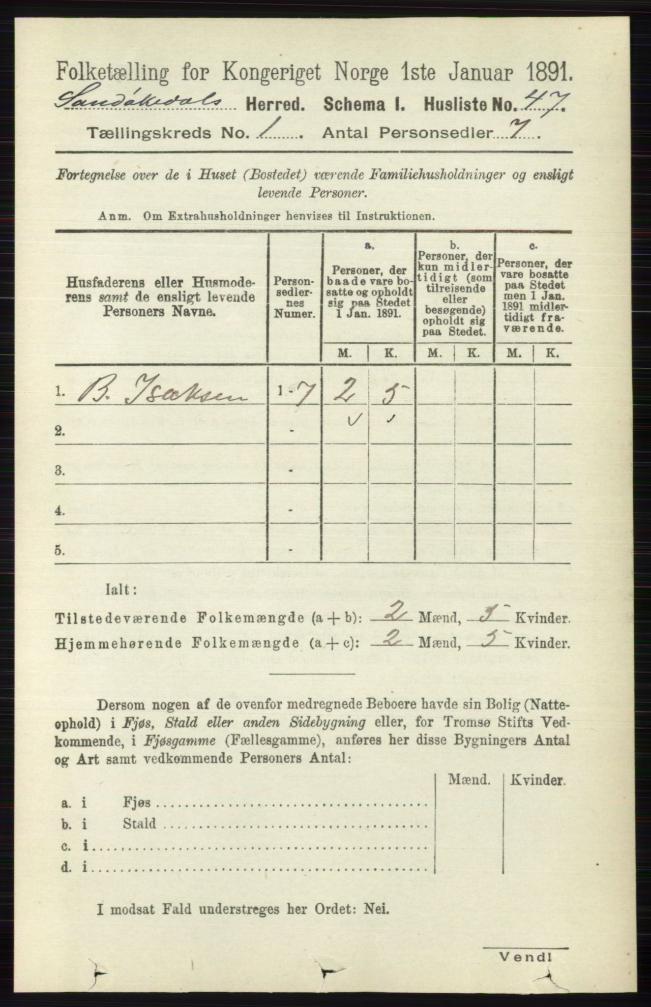 RA, Folketelling 1891 for 0816 Sannidal herred, 1891, s. 69